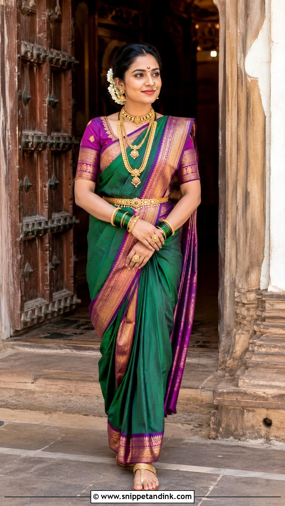 Maharashtrian Nauvari Bridal Saree - Snippet and Ink - 20 Indian Style Dulhan Dress Ideas