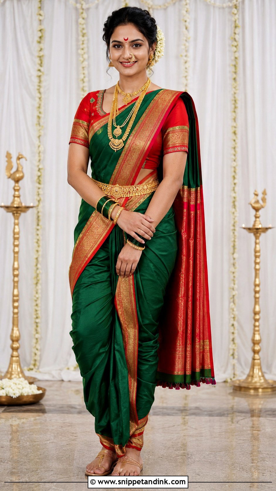 Maharashtrian Nauvari Bridal Saree - Snippet and Ink - 20 Indian Bridal Wear Ideas