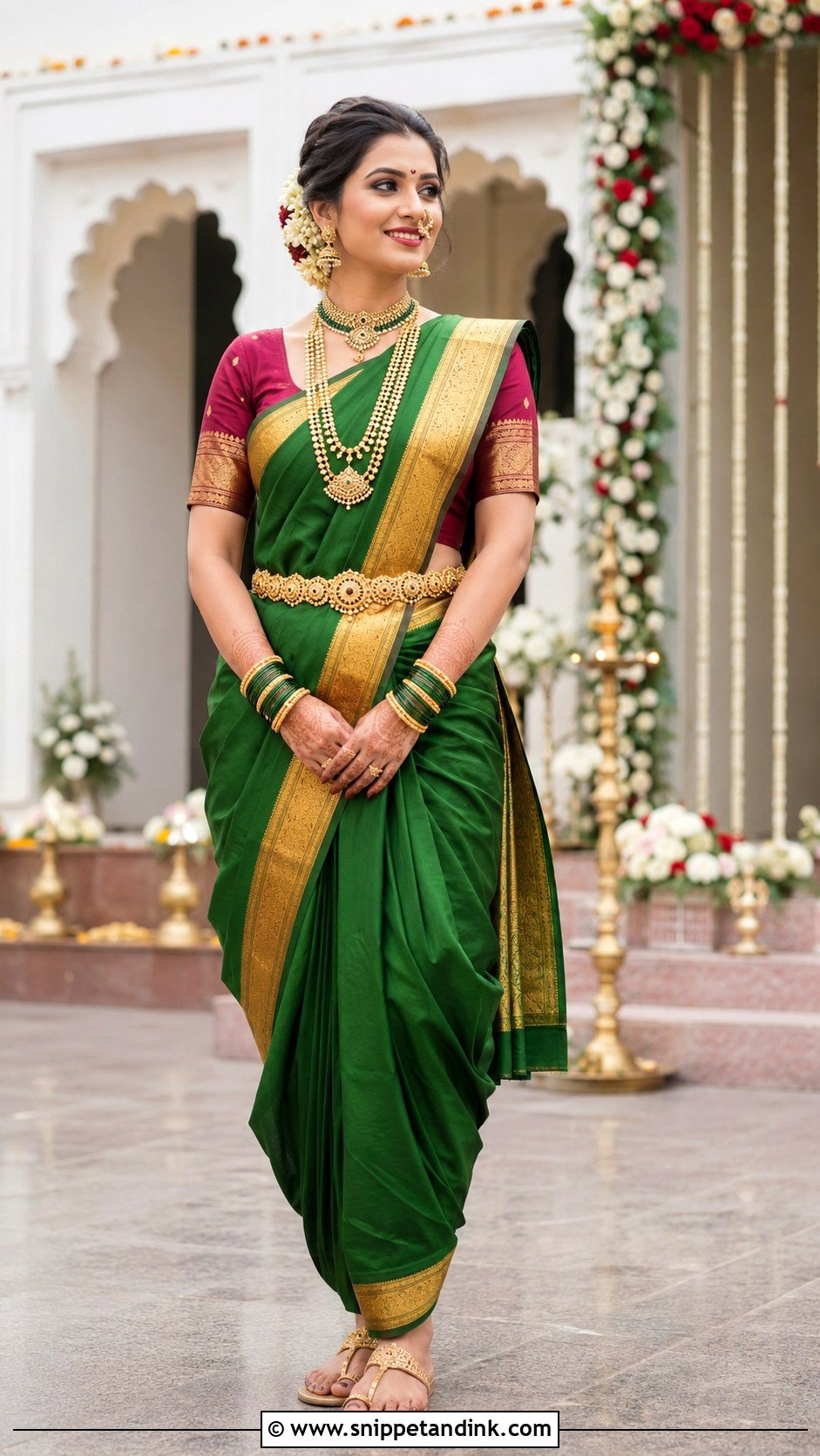 Maharashtrian Nauvari Saree Wedding Dress - Snippet and Ink - 20 Best Indian Wedding Dresses
