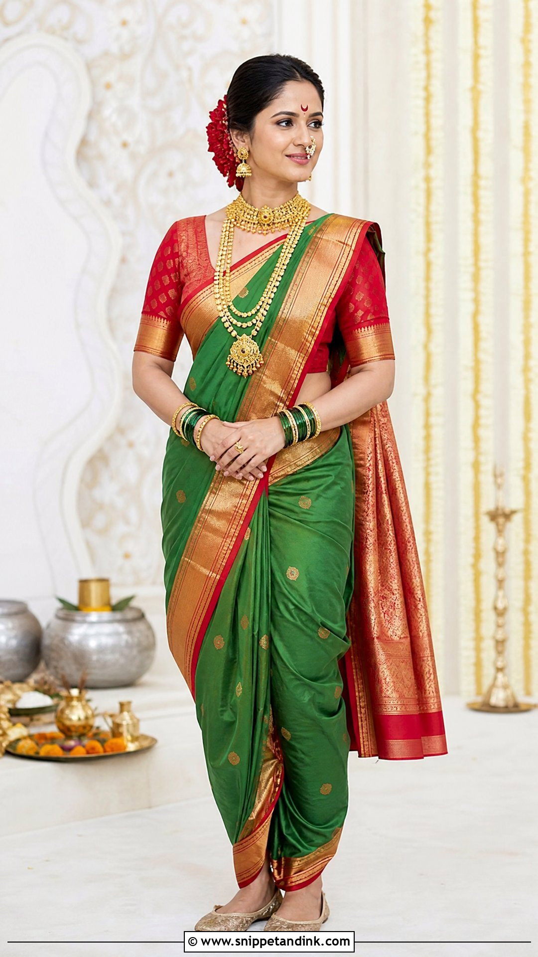 Maharashtrian Nauvari Saree for Phera - Snippet and Ink - 20 Phera Outfit Bride Ideas