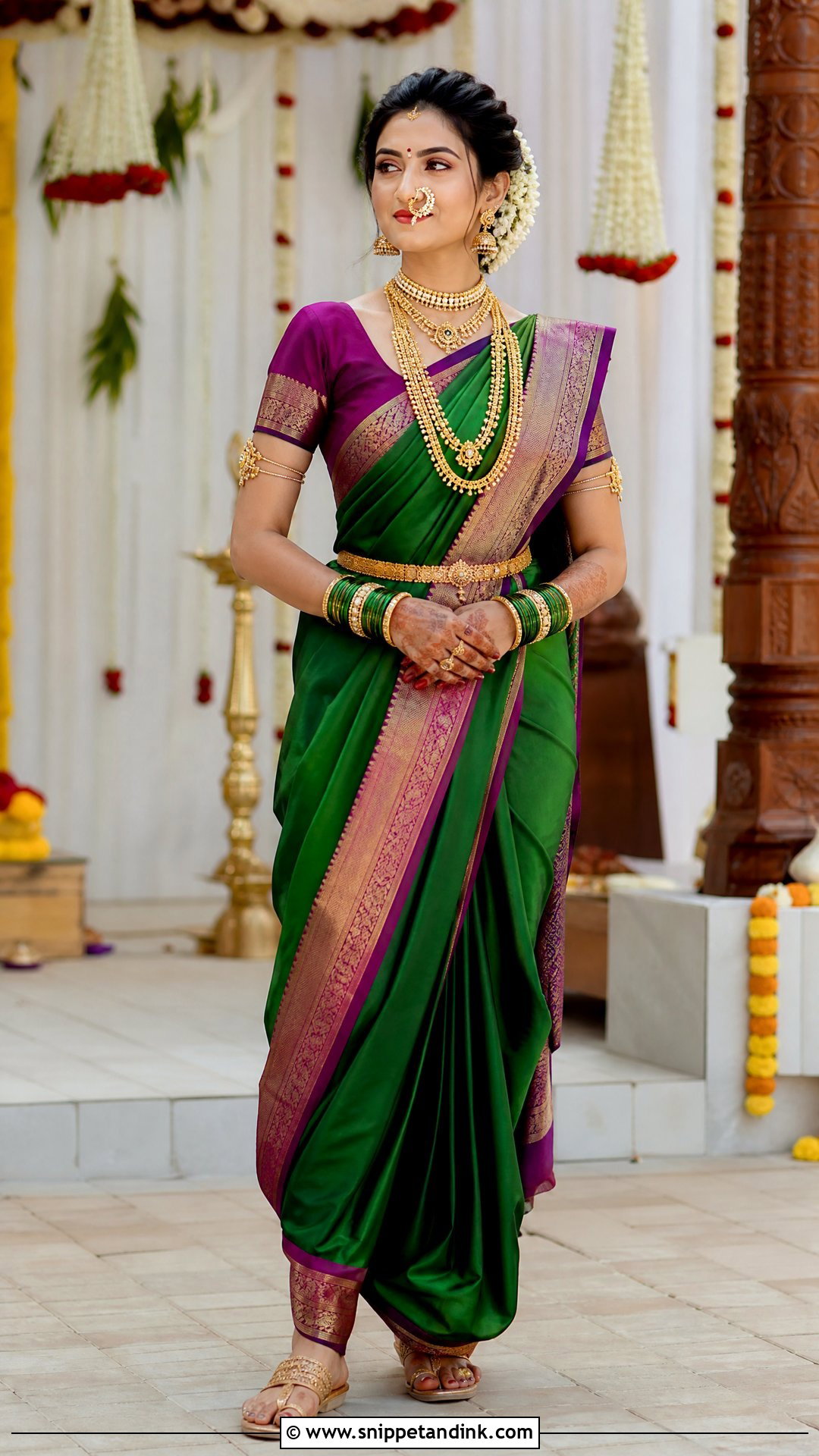 Maharashtrian Nauvari Saree - Snippet and Ink - 25 Hindu Wedding Dress Ideas