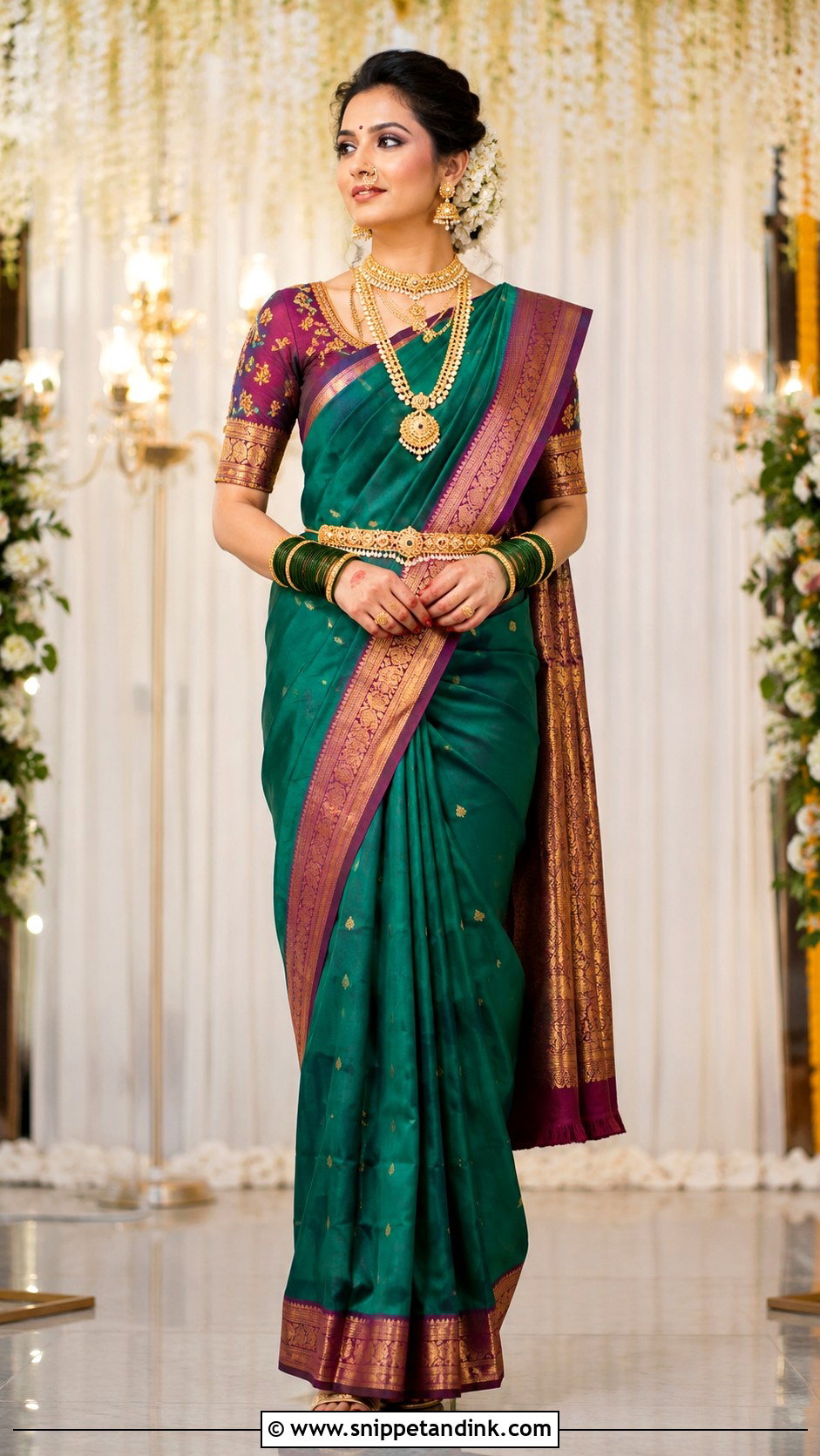 Maharashtrian Paithani Bridal Saree - Snippet and Ink - 20 Bridal Traditional Outfit Ideas