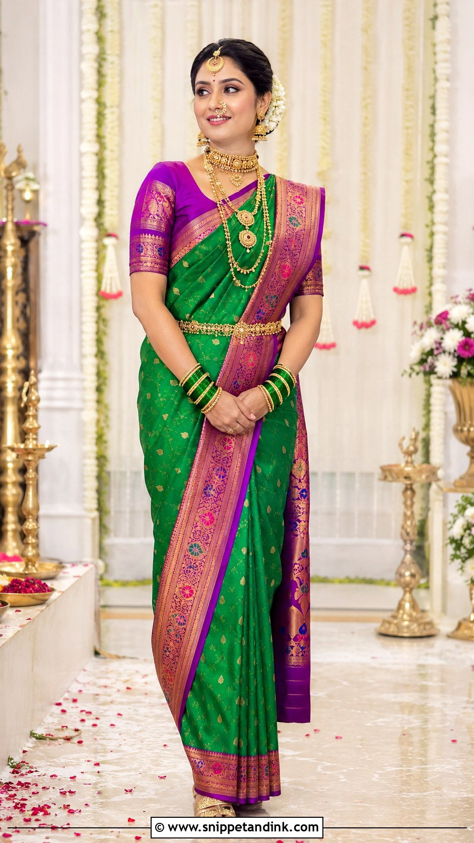 Maharashtrian Paithani Bridal Saree - Snippet and Ink - 20 Desi Bridal Dresses
