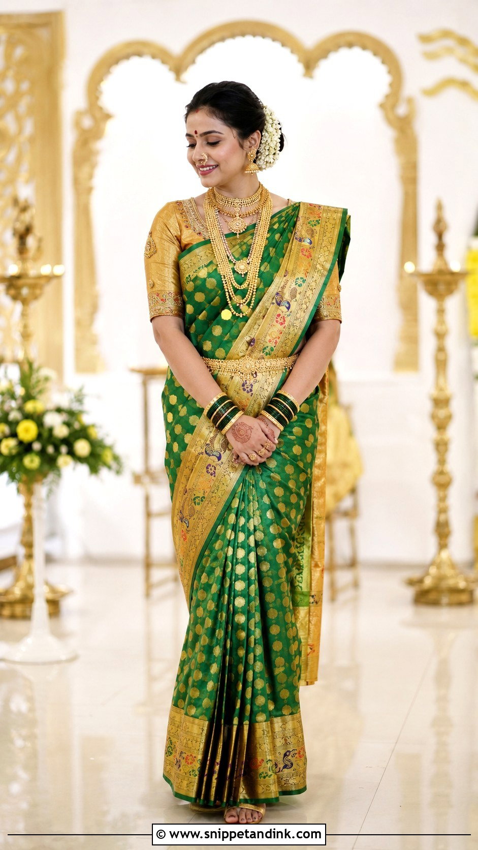 Maharashtrian Paithani Saree Bride - Snippet and Ink - 25 Bride Traditional Outfit Ideas