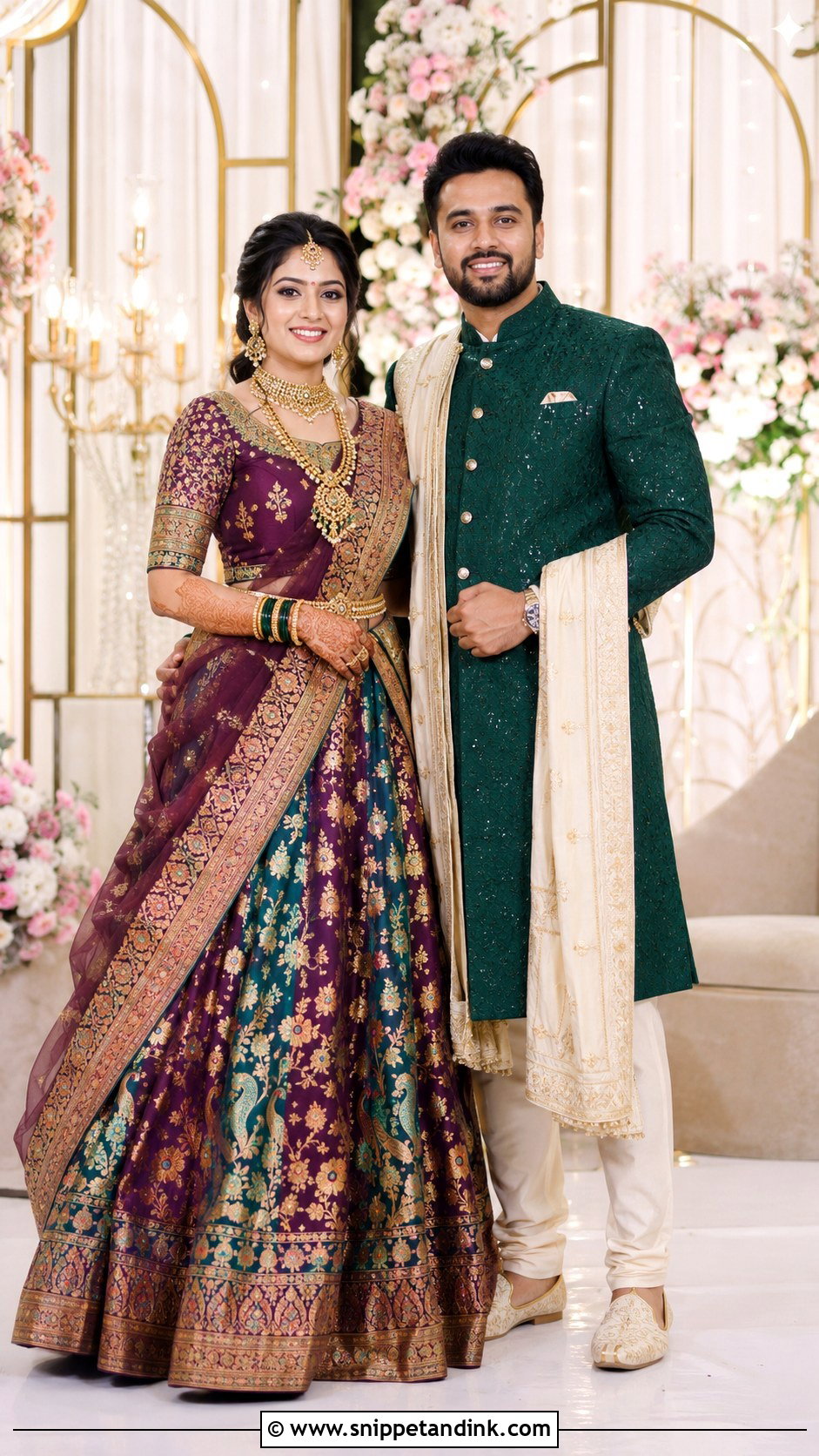 Maharashtrian Reception Couple Outfit - Snippet and Ink - 25 Maharashtrian Wedding Couple Outfits