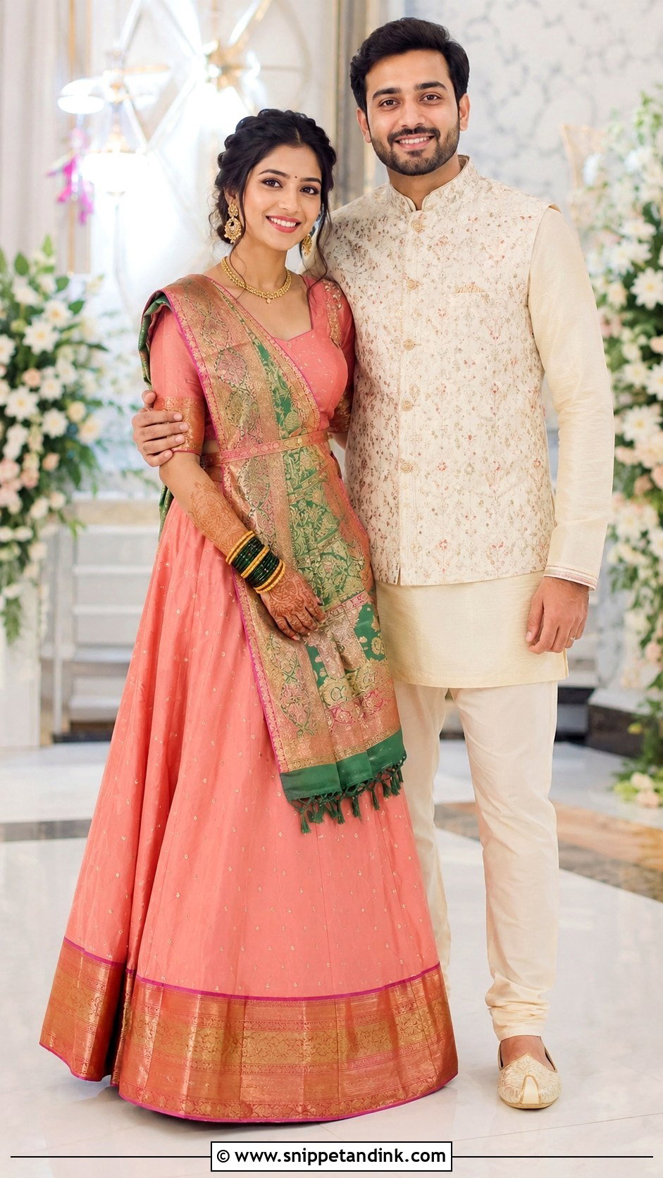 Maharashtrian Sangeet Couple Outfit - Snippet and Ink - 25 Maharashtrian Wedding Couple Outfits