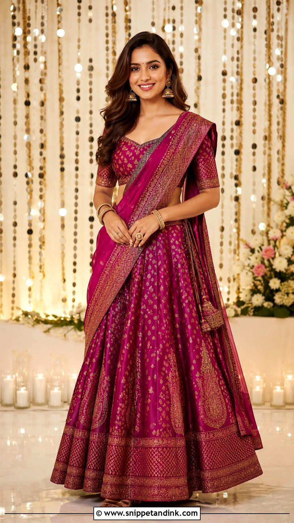 Maharashtrian Sangeet Lehenga Look - Snippet and Ink - 25 Maharashtrian Wedding Look Ideas