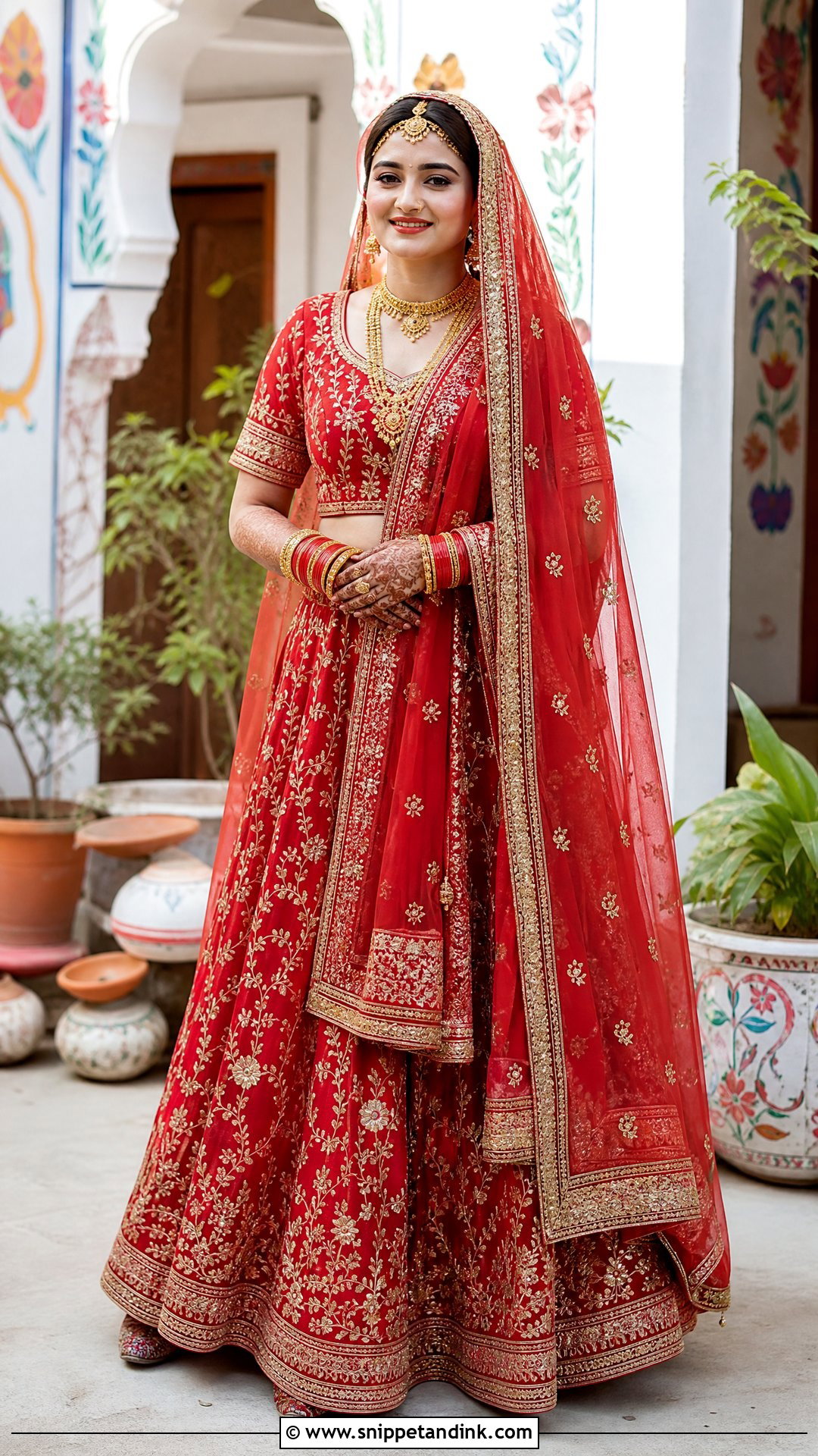 Maithili Red Nepali Wedding Lehenga - Snippet and Ink - 25 Nepali Wedding Dress Ideas
