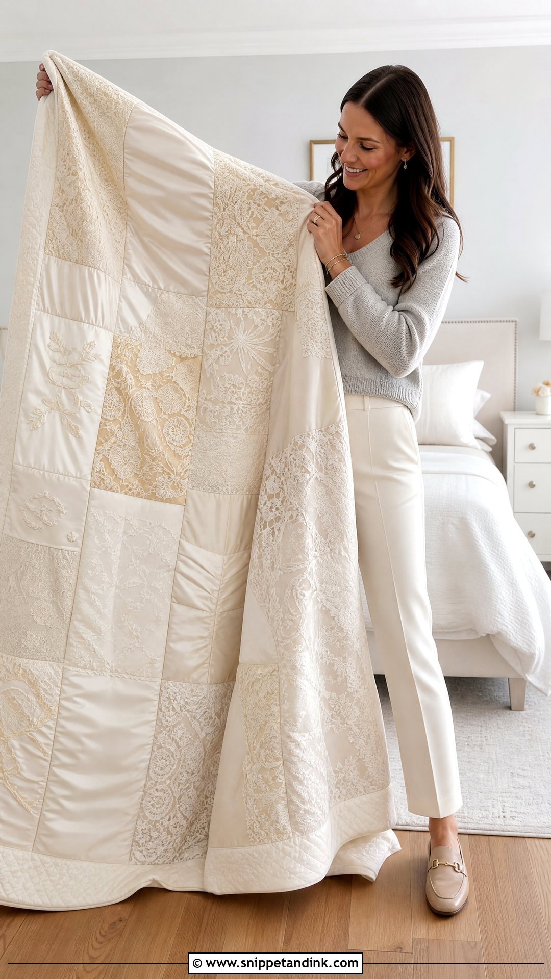 Make a Quilt From Your Wedding Dress - Snippet and Ink - 20 What to Do with Wedding Dress After Ideas