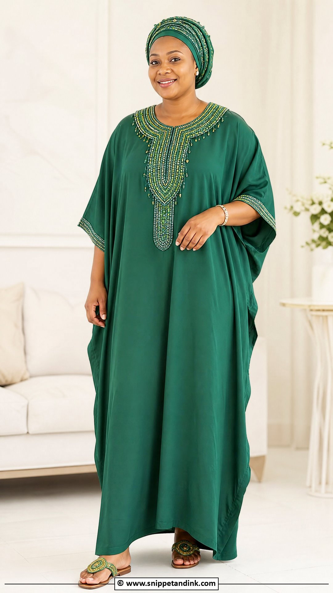 Makoti Kaftan Dress With Beads - Snippet and Ink - 35 Makoti Attire Ideas