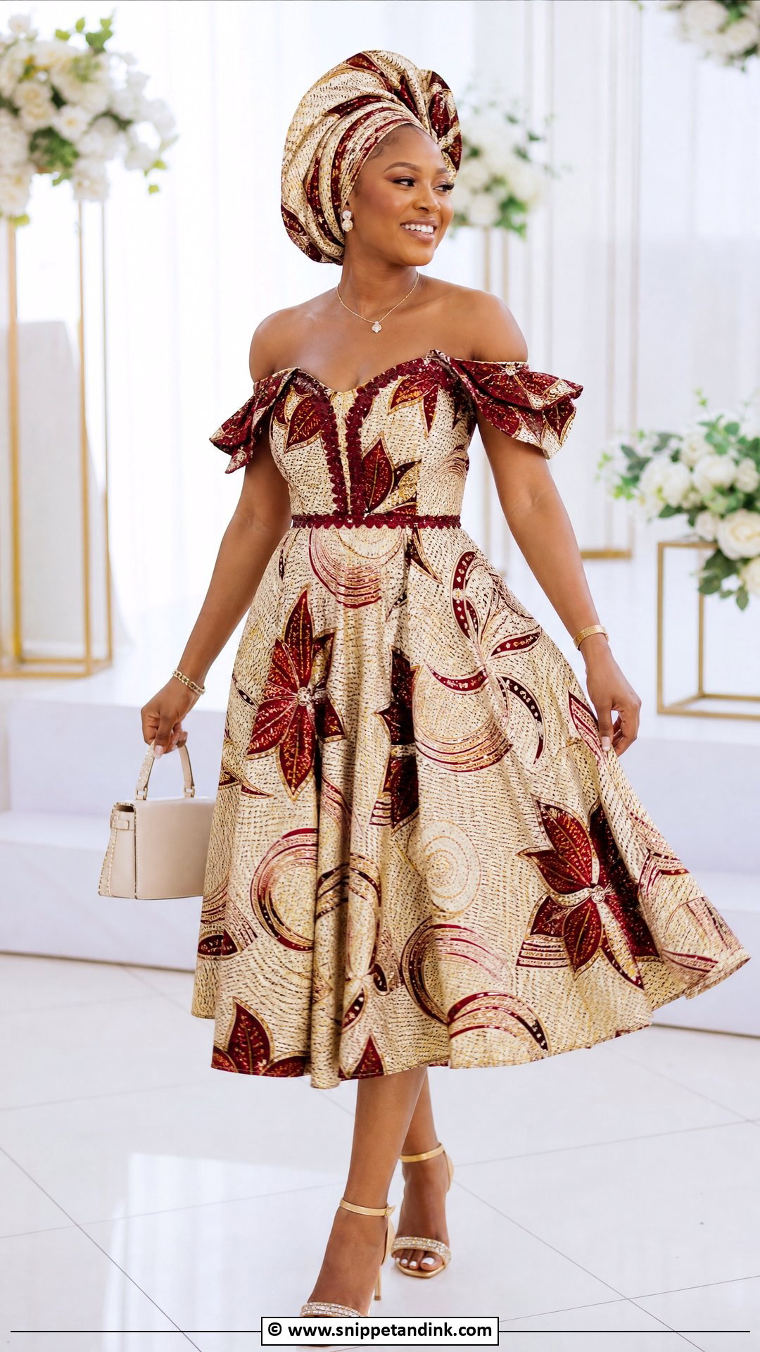 Makoti Reception Dress With Headwrap - Snippet and Ink - 35 Makoti Attire Ideas