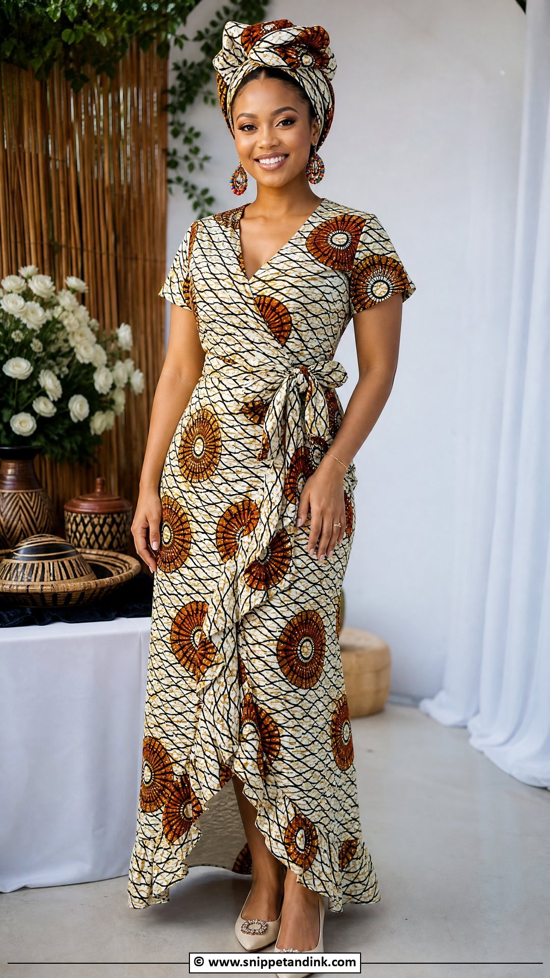 Makoti Wrap Dress With Headwrap - Snippet and Ink - 35 Makoti Attire Ideas