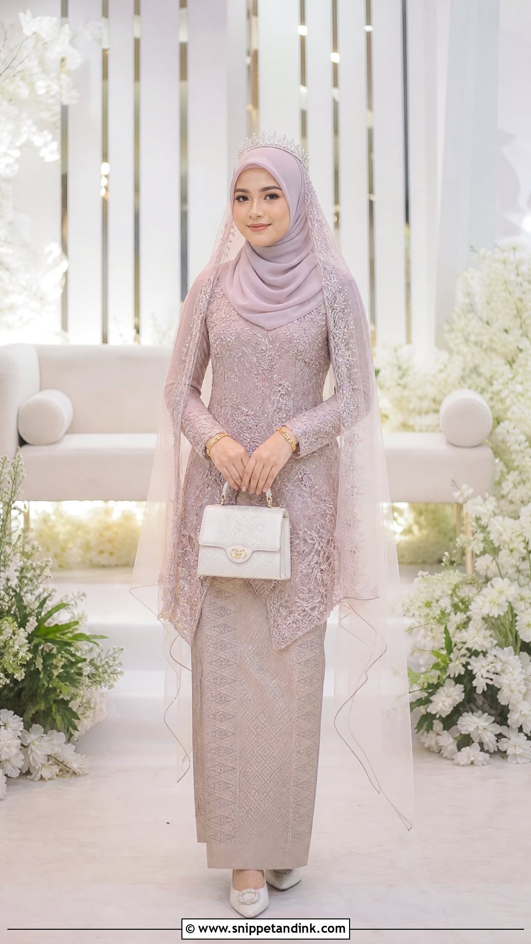 Malay Tudung And Sarong Bridal Outfit - Snippet and Ink - 20 Traditional Marriage Dress Ideas