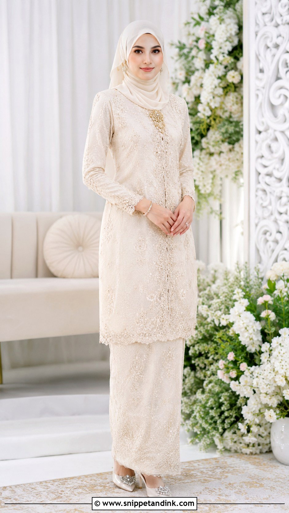 Malaysian Baju Kurung Wedding Dress - Snippet and Ink - 30 Traditional Wedding Dresses