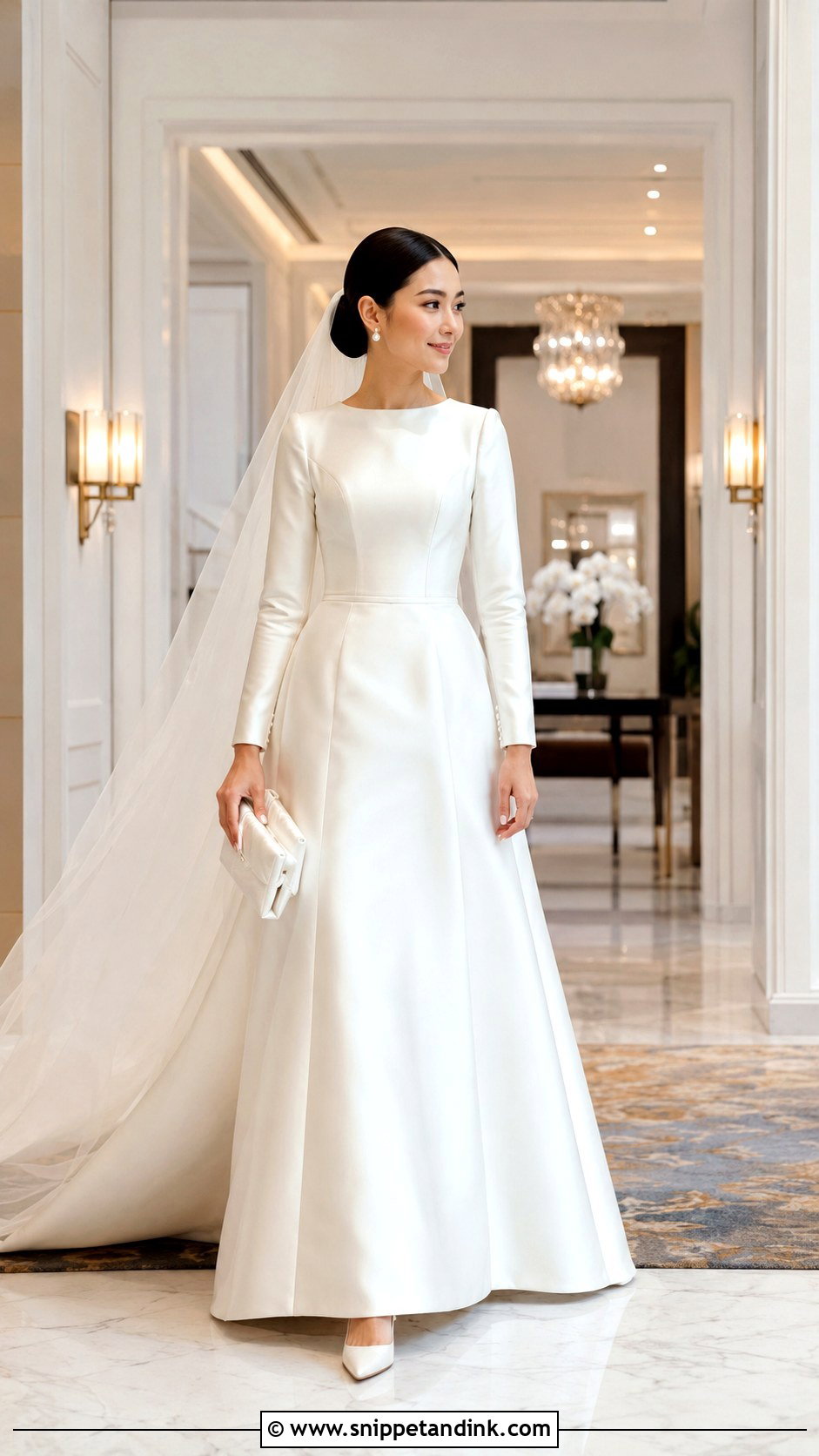 Malaysian Bride Minimalist Satin Gown - Snippet and Ink - 20 Malaysian Bride Ideas