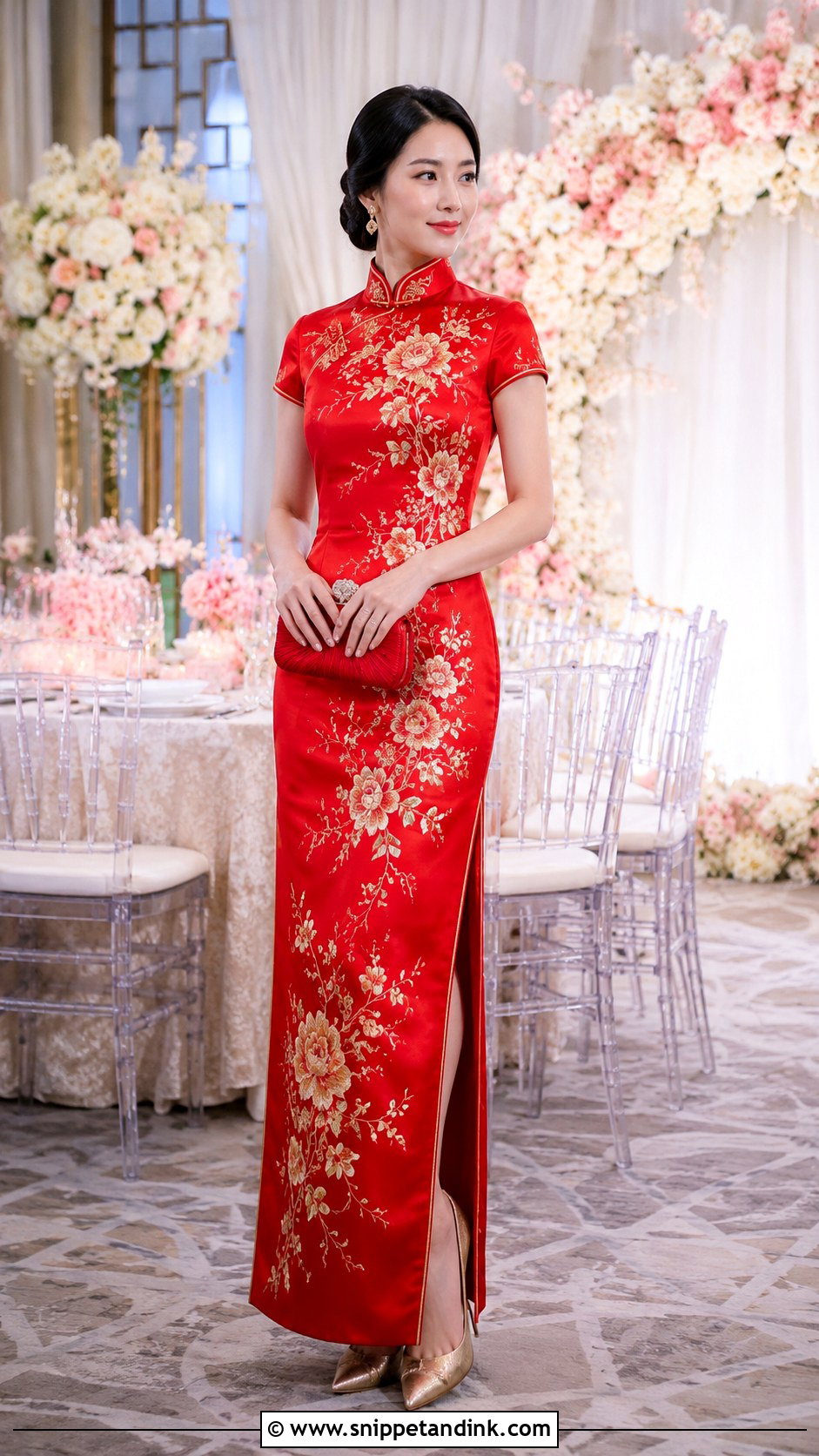 Malaysian Bride Red Cheongsam - Snippet and Ink - 20 Malaysian Bride Ideas
