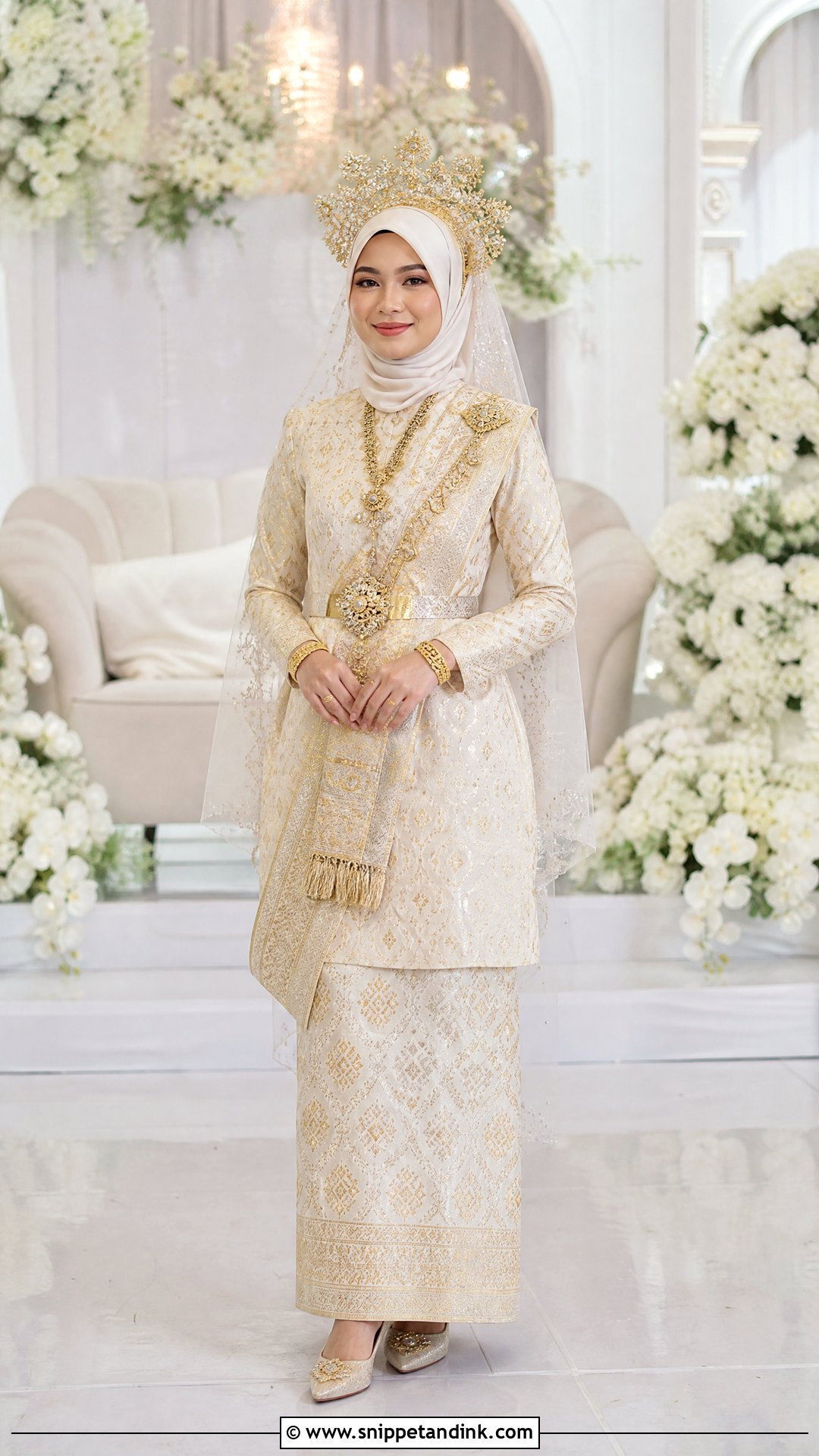 Malaysian Songket Bridal Dress - Snippet and Ink - 20 Traditional Bridal Dresses