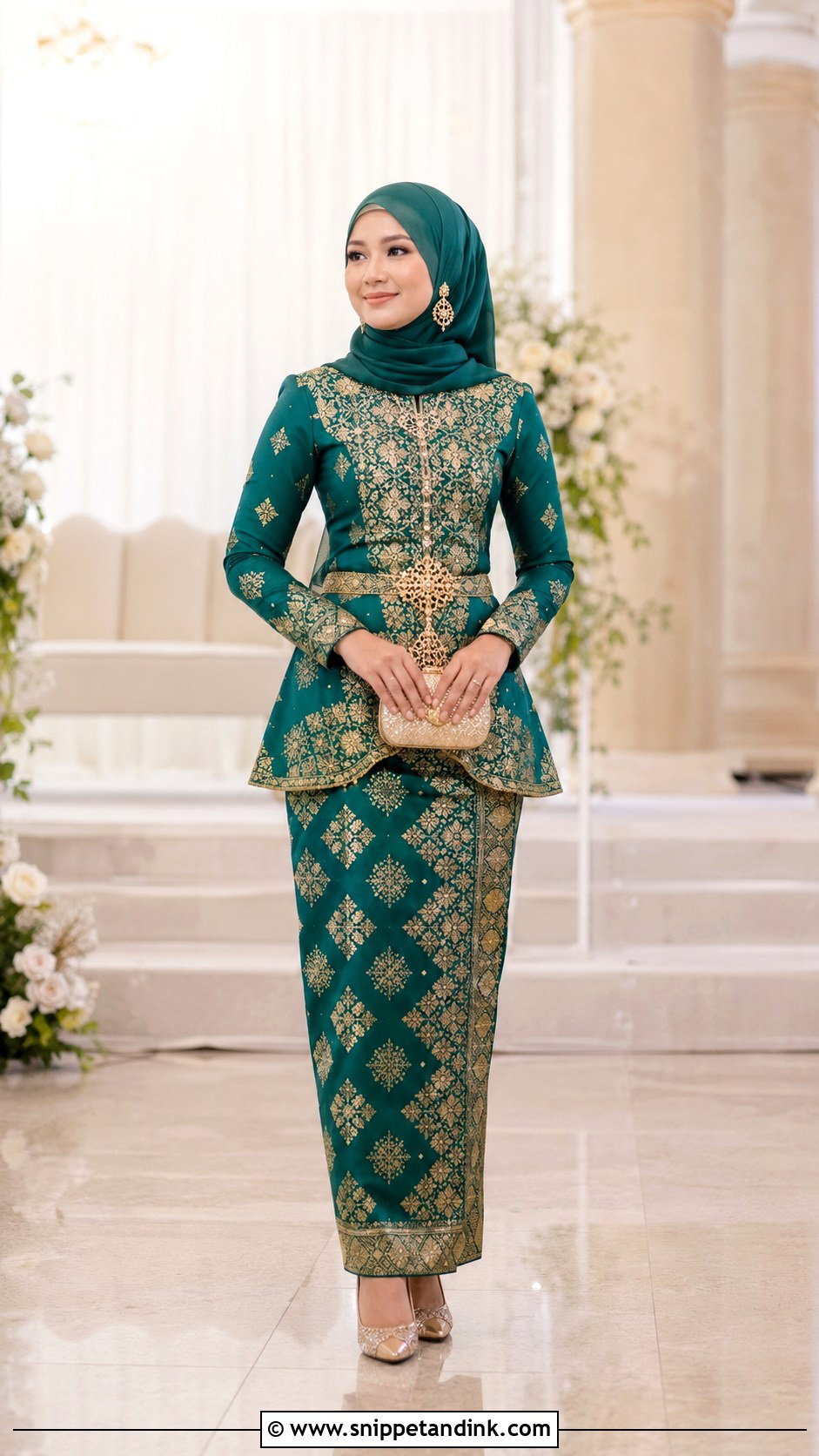 Malaysian Songket Kebaya Wedding Dress - Snippet and Ink - 20 Asian Wedding Dresses
