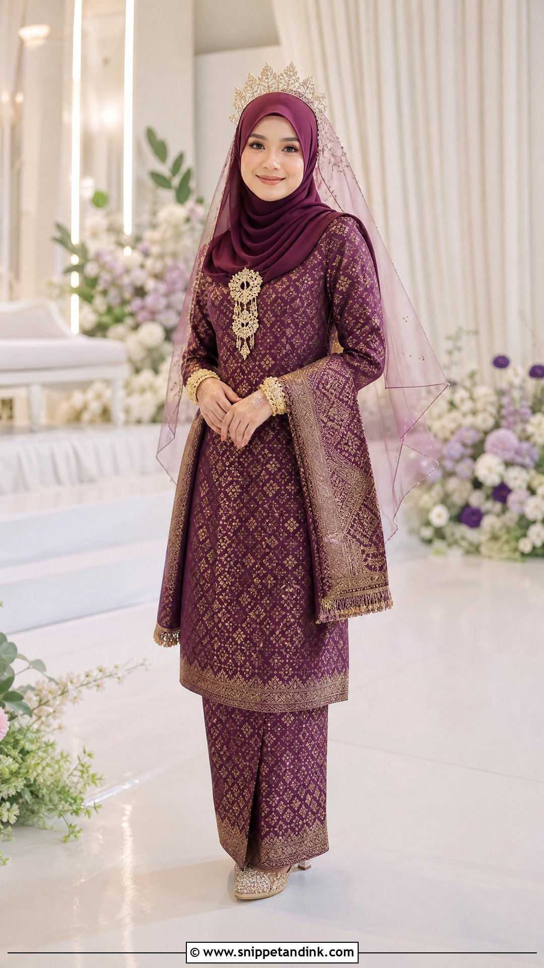 Malaysian Traditional Marriage Dress With Songket Baju Kurung - Snippet and Ink - 20 Traditional Marriage Dress for Women Ideas