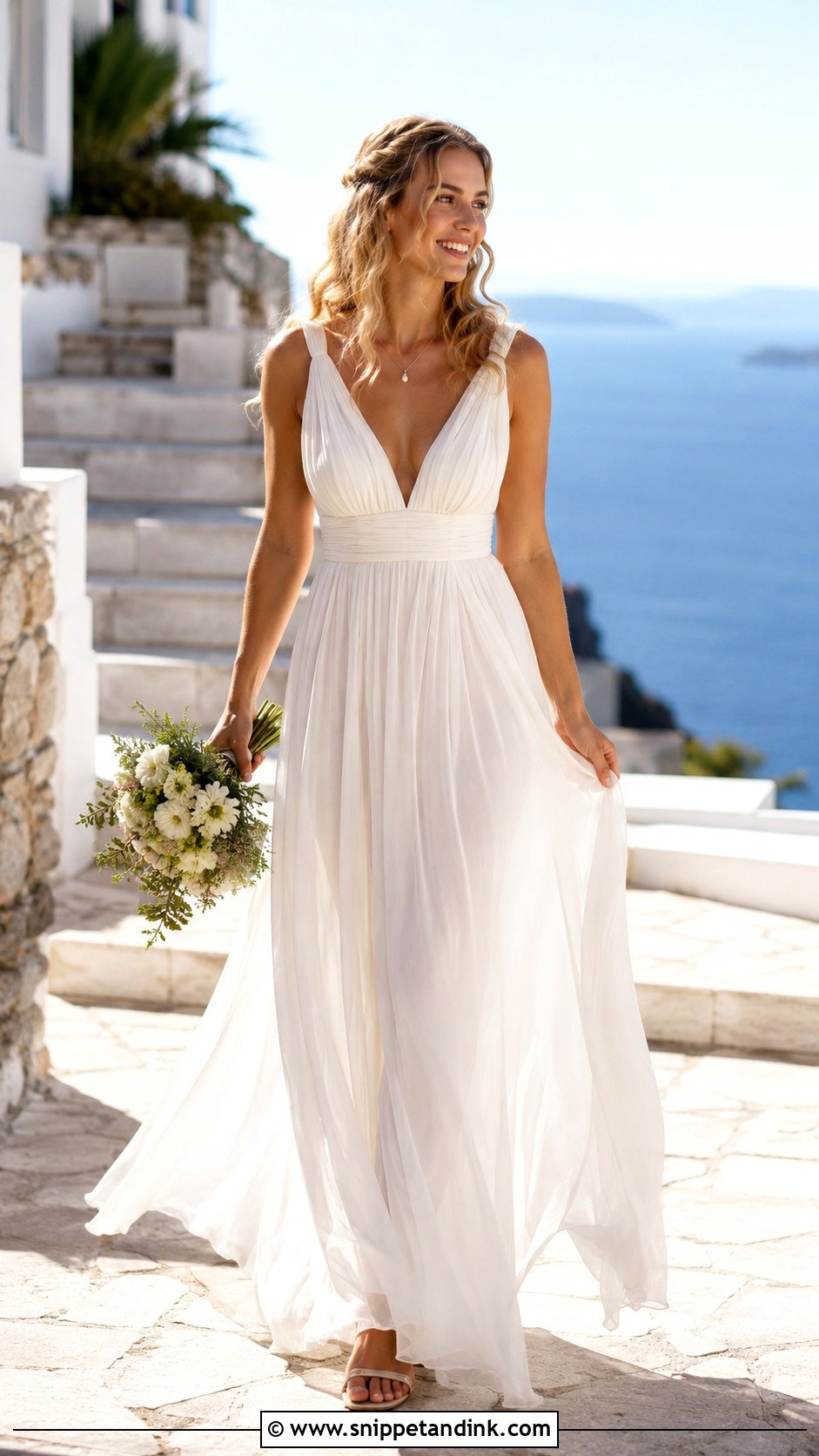 Mamma Mia Chiffon Wedding Dress - Snippet and Ink - 25 Mamma Mia Wedding Dress Ideas