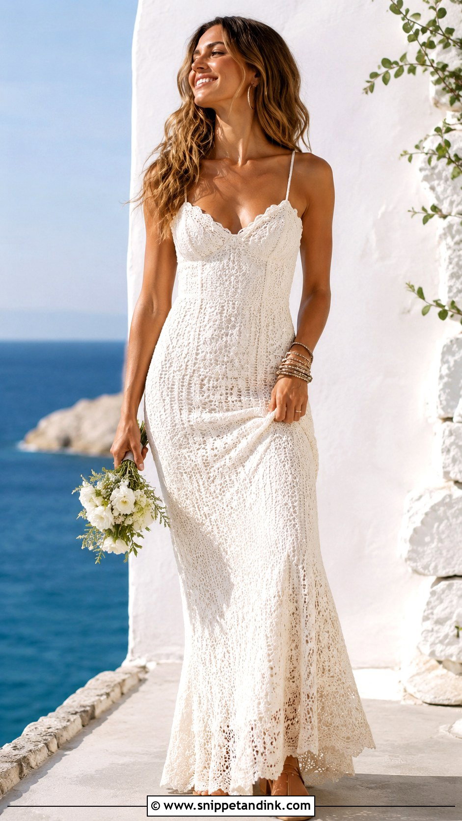 Mamma Mia Crochet Wedding Dress - Snippet and Ink - 25 Mamma Mia Wedding Dress Ideas