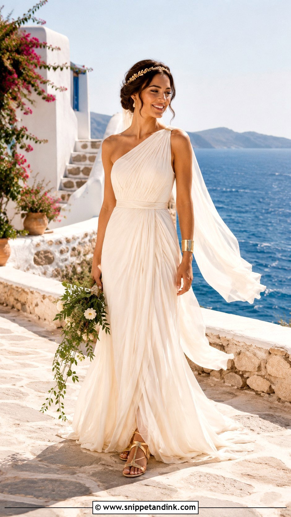 Mamma Mia Greek Goddess Wedding Dress - Snippet and Ink - 25 Mamma Mia Wedding Dress Ideas