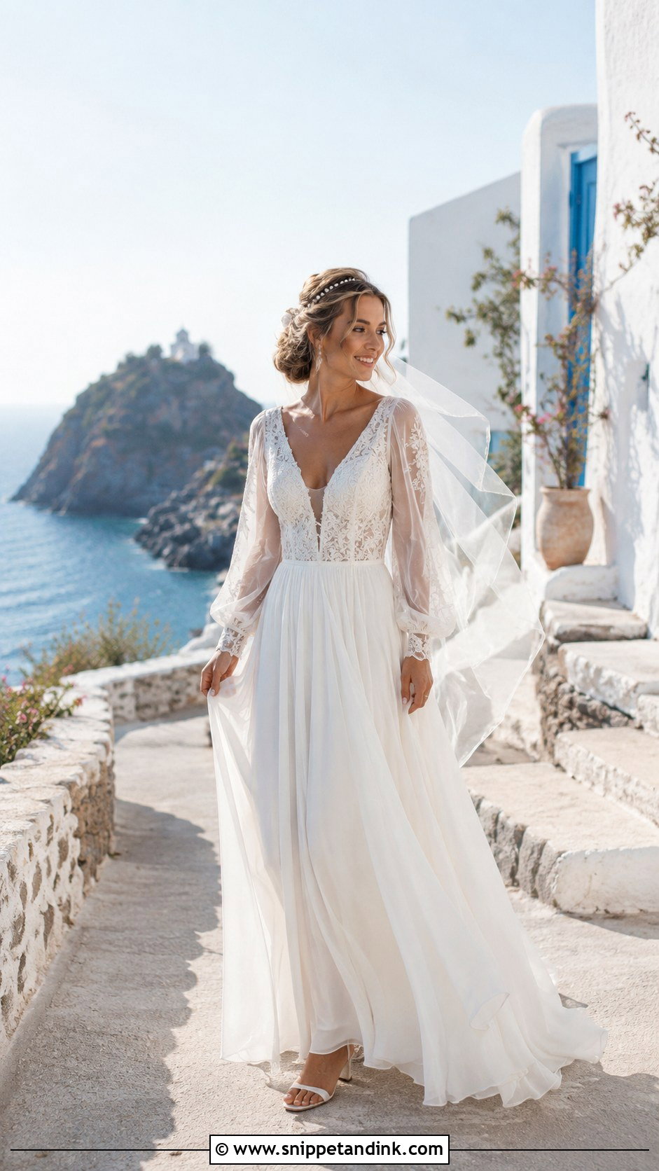 Mamma Mia Long Sleeve Wedding Dress - Snippet and Ink - 25 Mamma Mia Wedding Dress Ideas