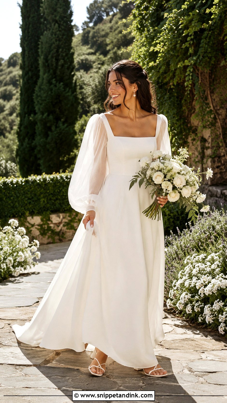 Mamma Mia Puff Sleeve Wedding Dress - Snippet and Ink - 25 Mamma Mia Wedding Dress Ideas