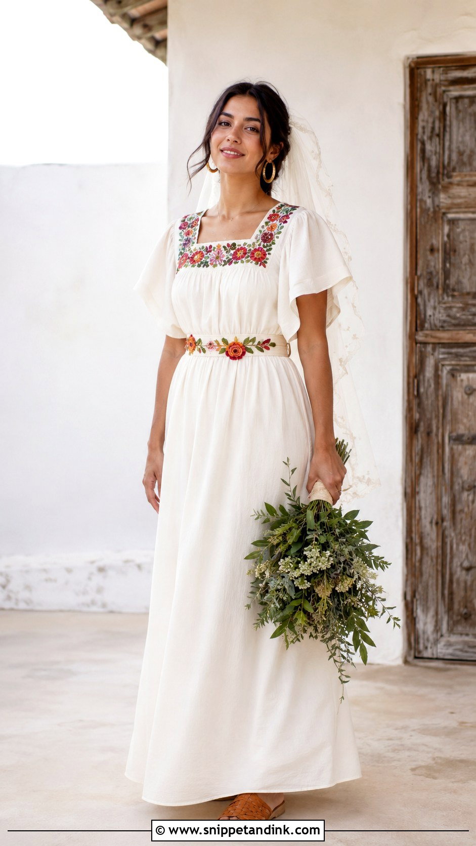 Manta Cotton Mexican Wedding Dress - Snippet and Ink - 20 Mexican Wedding Dresses