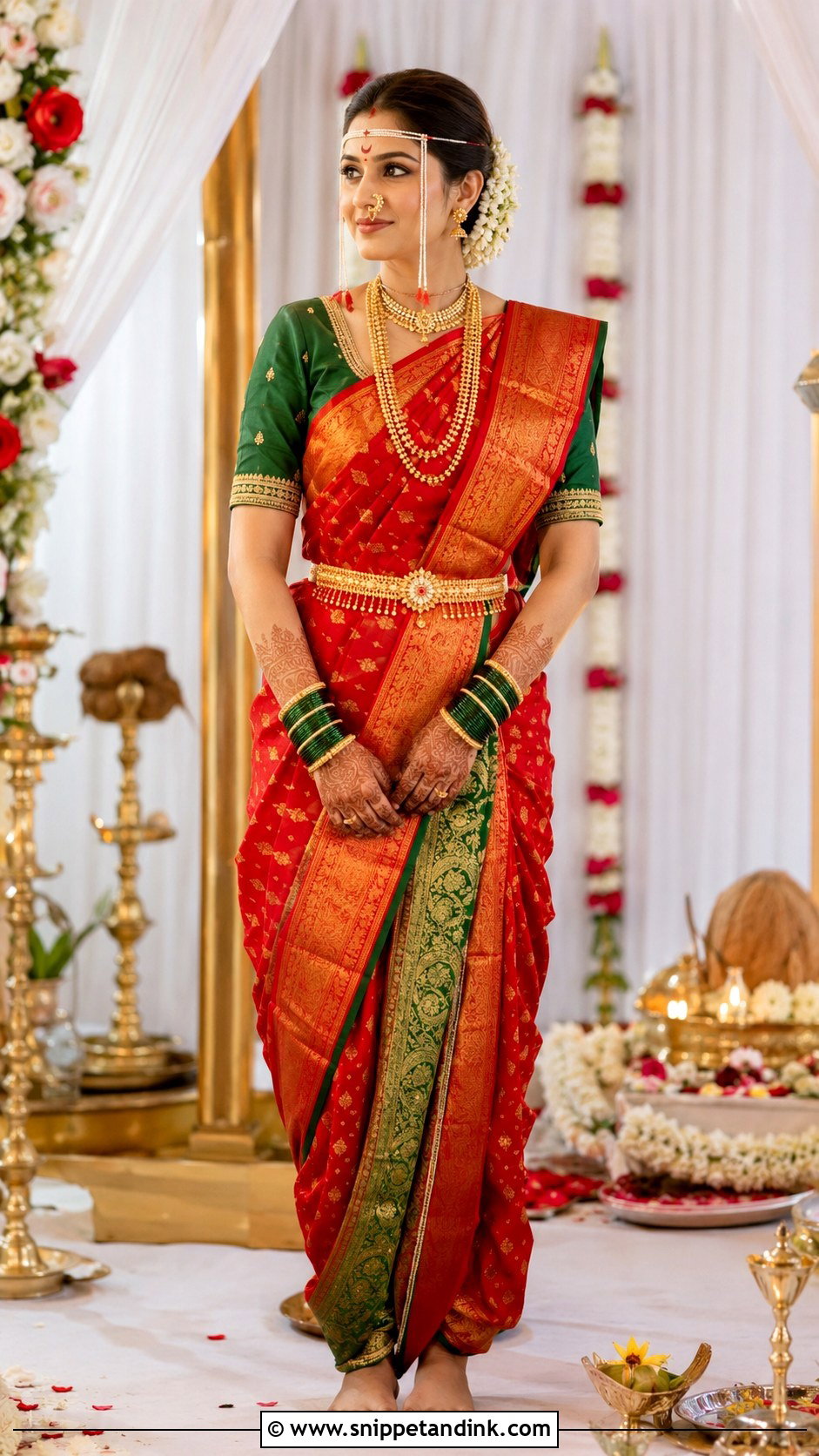 Marathi Bride Braid Look - Snippet and Ink - 30 Marathi Bride Look Ideas