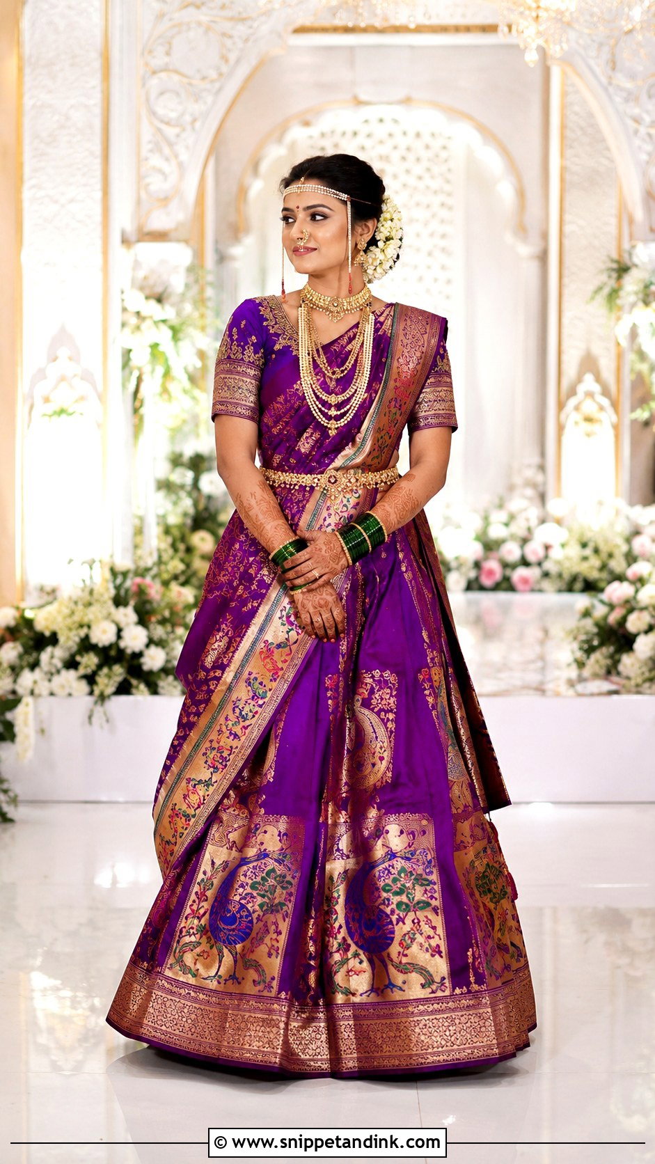 Marathi Bride Dewy Makeup Look - Snippet and Ink - 30 Marathi Bride Look Ideas