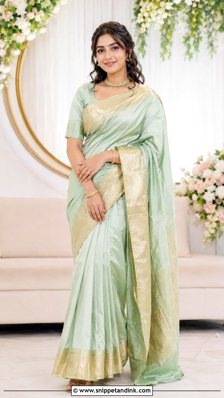 Marathi Bride Engagement Saree - Snippet and Ink - 30 Marathi Bride Look Ideas