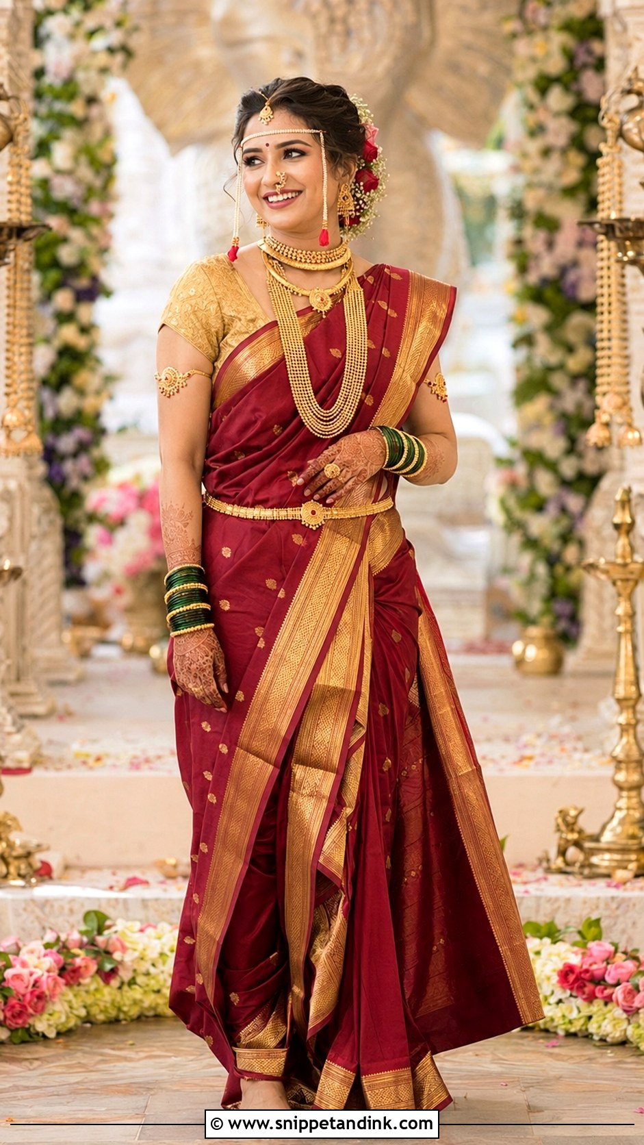 Marathi Bride Heavy Jewelry Look - Snippet and Ink - 30 Marathi Bride Look Ideas