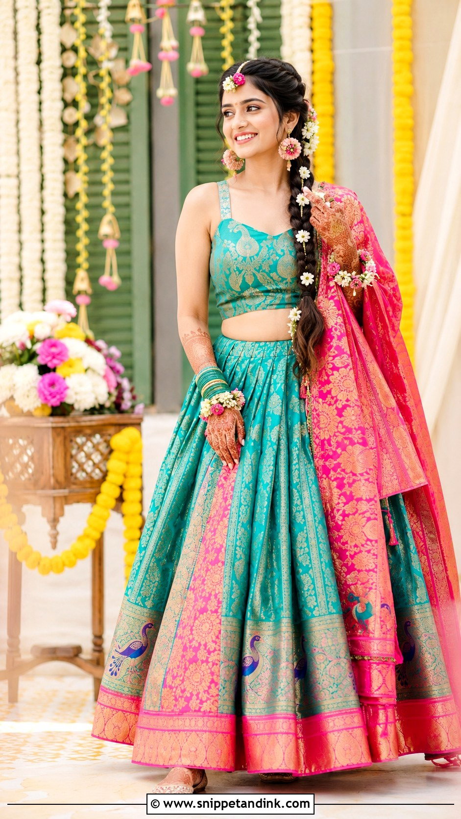 Marathi Bride Mehendi Look - Snippet and Ink - 30 Marathi Bride Look Ideas
