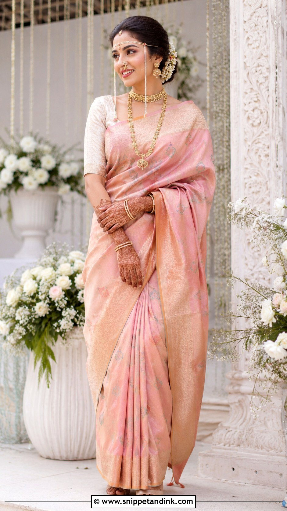 Marathi Bride Pastel Saree Look - Snippet and Ink - 30 Marathi Bride Look Ideas