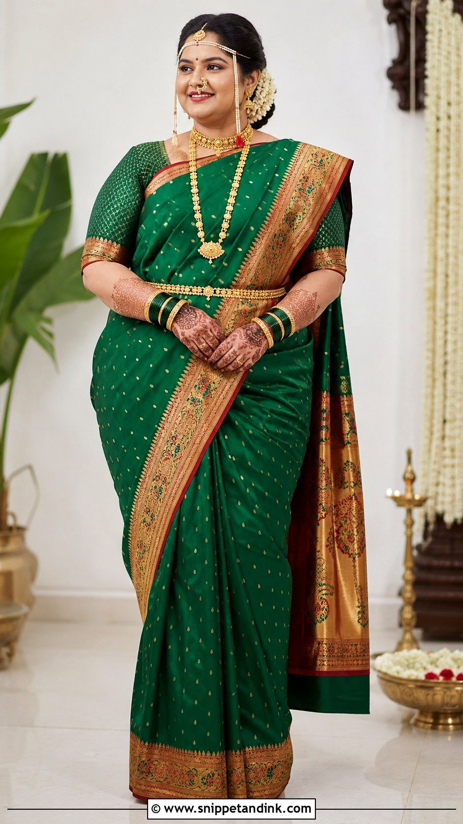 Marathi Bride Plus Size Look - Snippet and Ink - 30 Marathi Bride Look Ideas