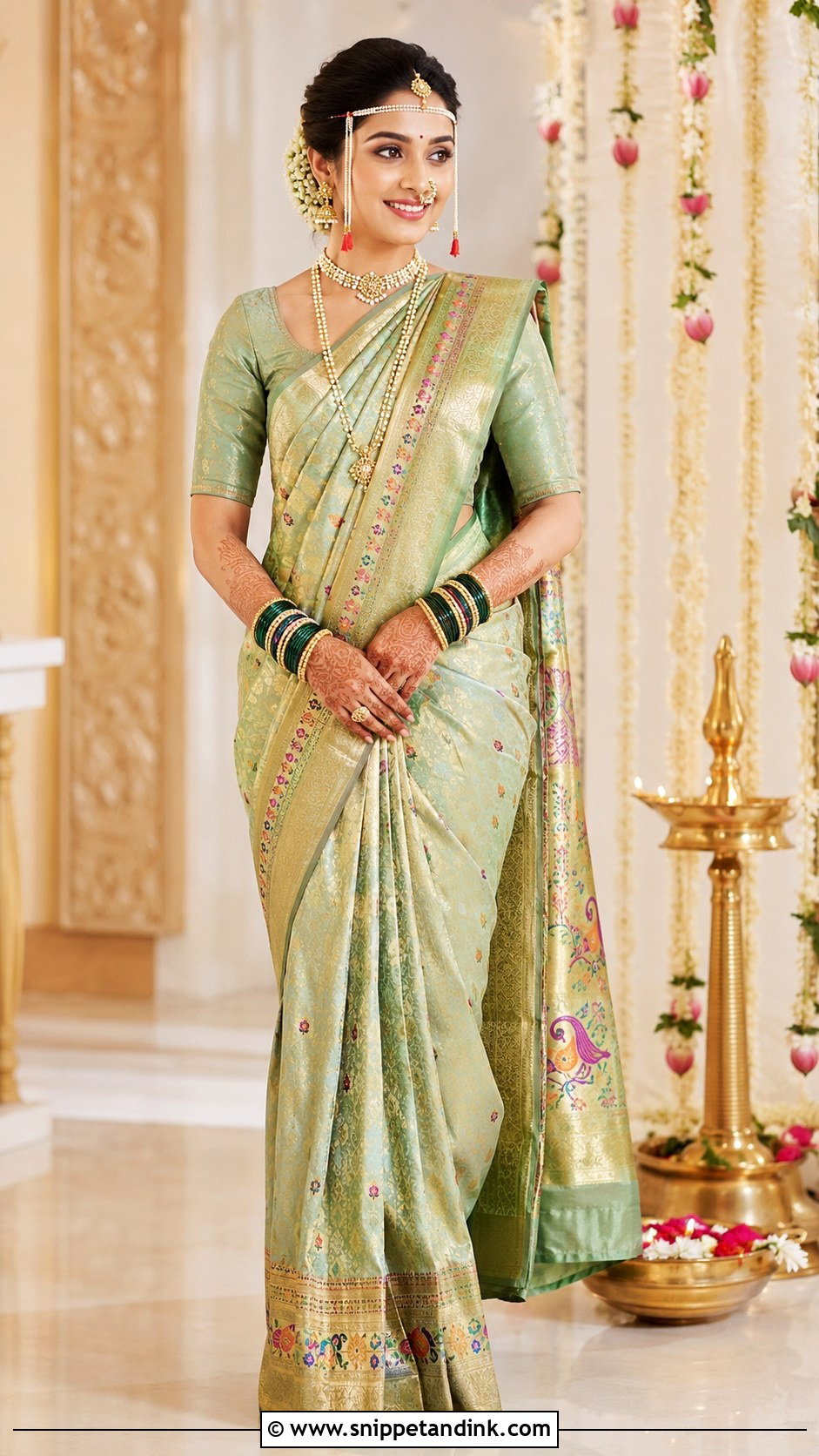 Marathi Bride Simple Jewelry Look - Snippet and Ink - 30 Marathi Bride Look Ideas