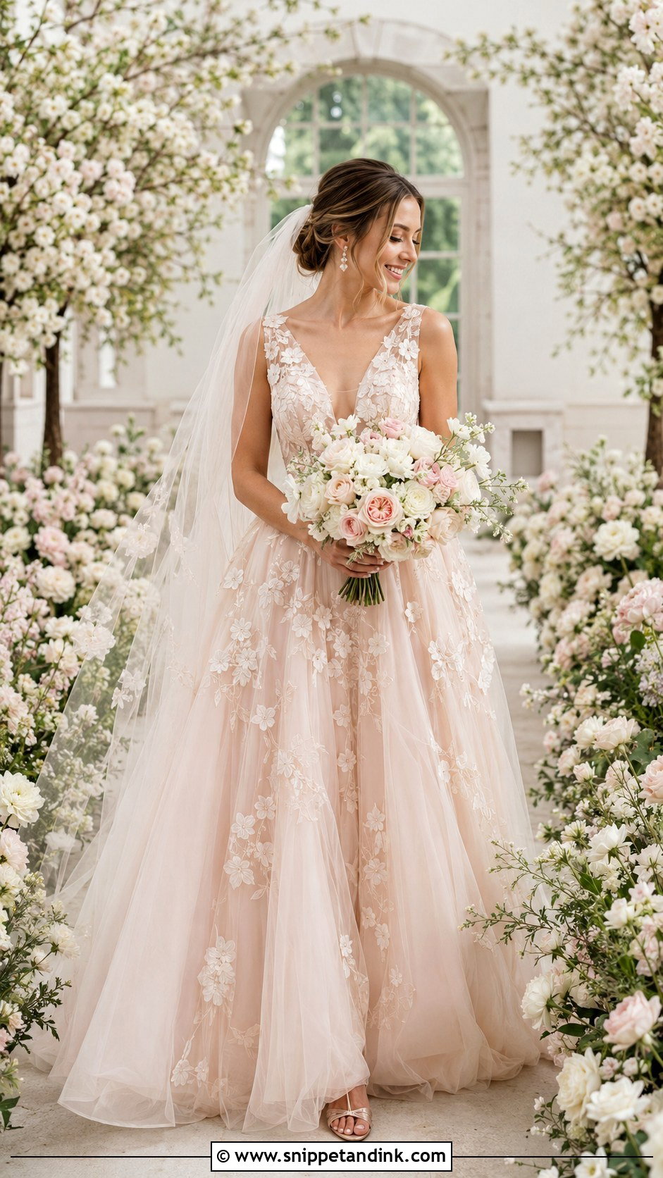 Marchesa Blush Floral Bridal Look - Snippet and Ink - 20 Marchesa Bridal Ideas