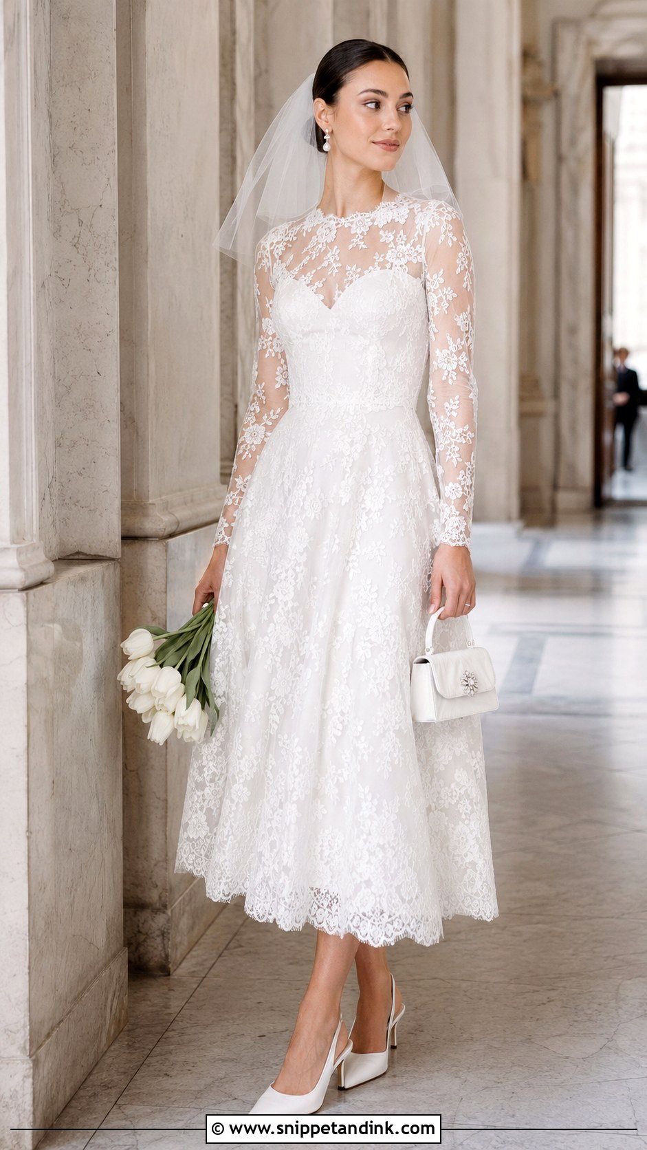 Marchesa Bridal Midi Dress Look - Snippet and Ink - 20 Marchesa Bridal Ideas
