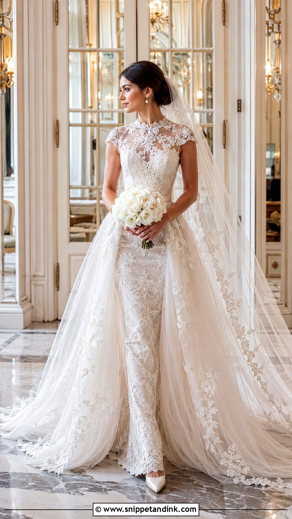 Marchesa Detachable Overskirt Bridal Look - Snippet and Ink - 20 Marchesa Bridal Ideas