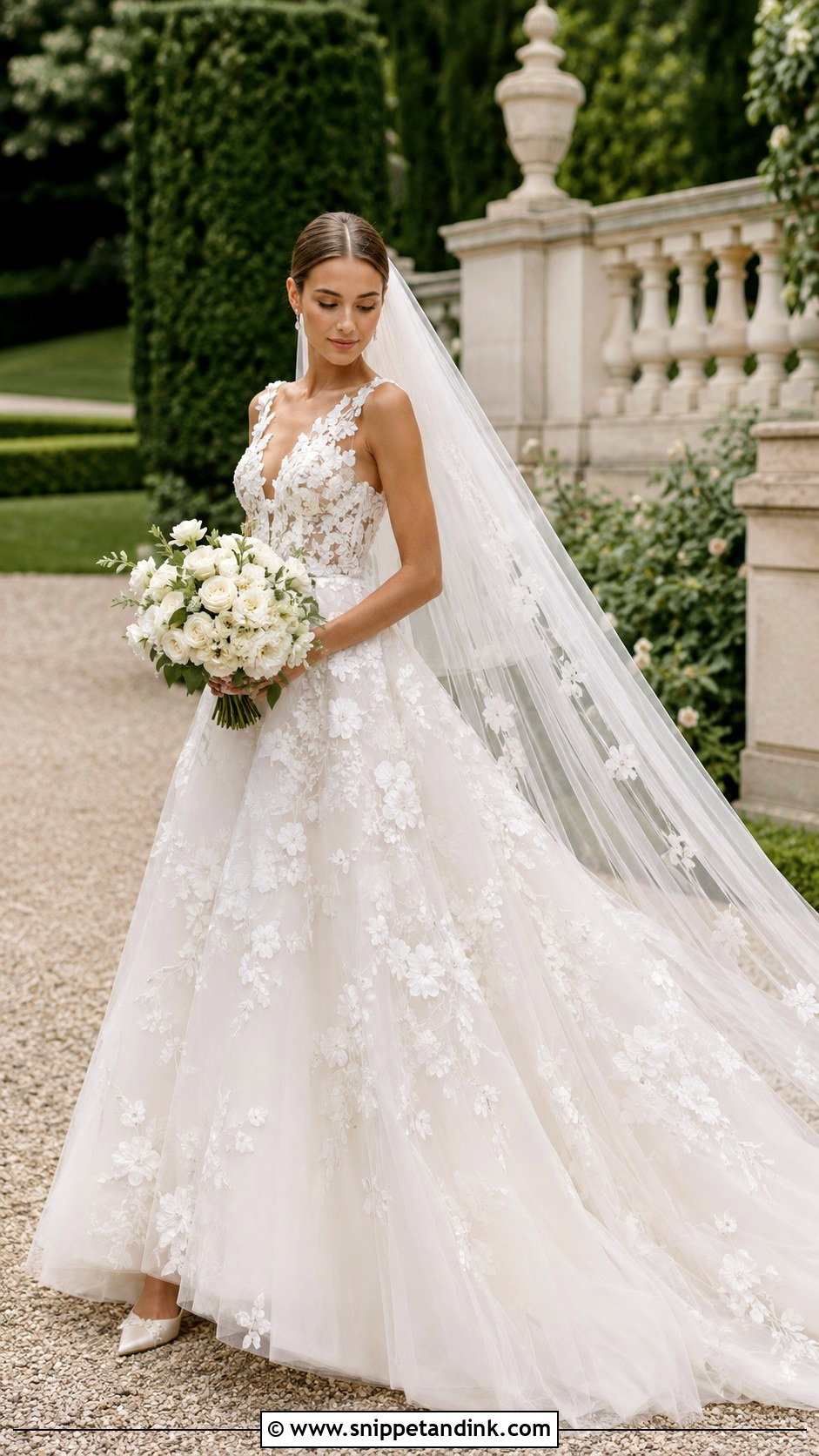 Marchesa Floral Ball Gown Bridal Look - Snippet and Ink - 20 Marchesa Bridal Ideas