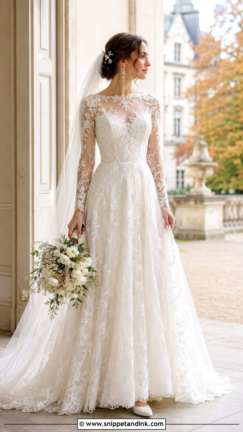 Marchesa Long Sleeve Lace Bridal Look - Snippet and Ink - 20 Marchesa Bridal Ideas