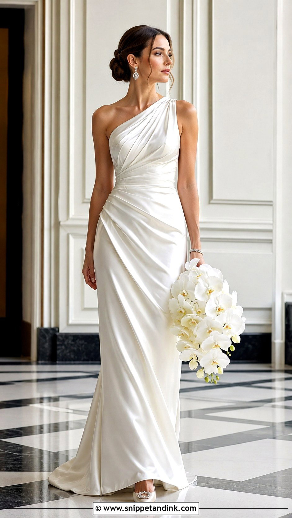 Marchesa One Shoulder Bridal Look - Snippet and Ink - 20 Marchesa Bridal Ideas