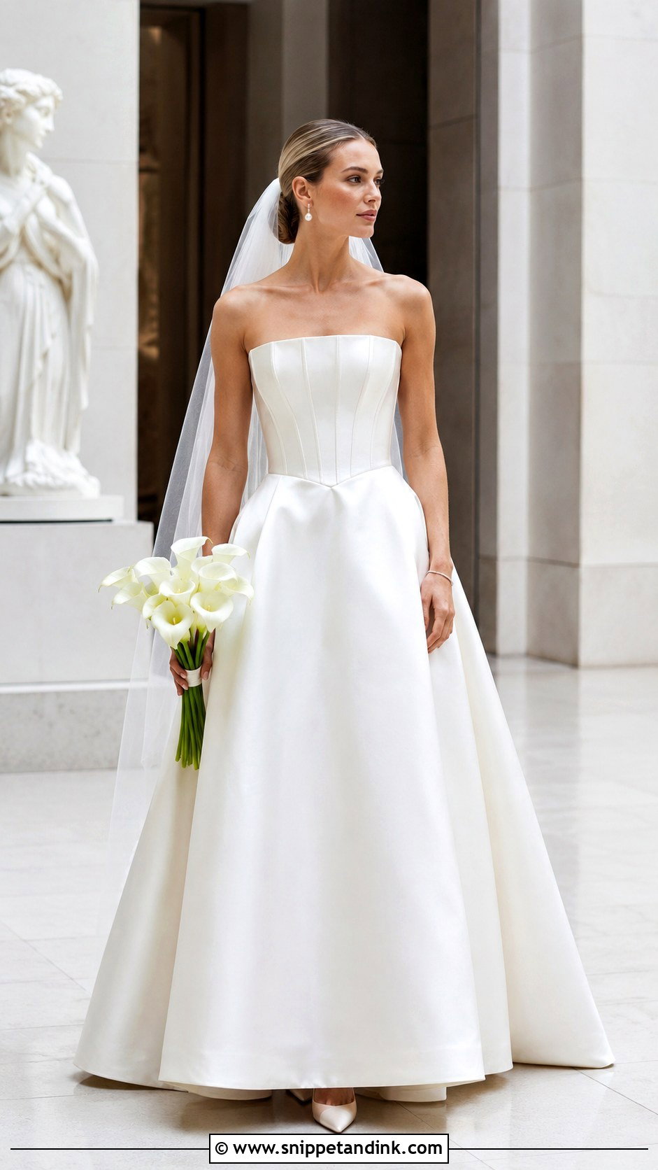 Marchesa Strapless Satin Bridal Look - Snippet and Ink - 20 Marchesa Bridal Ideas