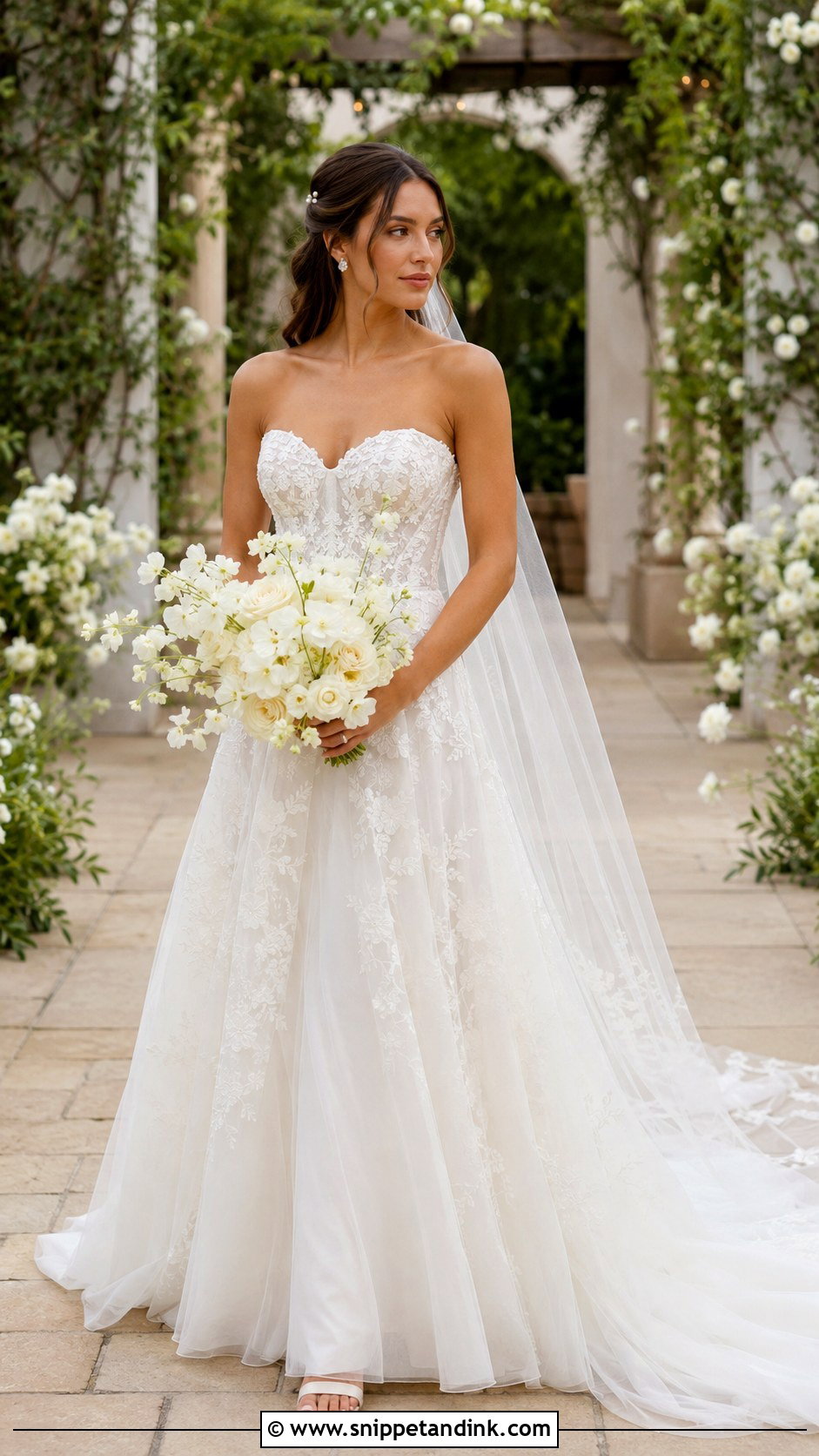 Marchesa Sweetheart A Line Bridal Look - Snippet and Ink - 20 Marchesa Bridal Ideas