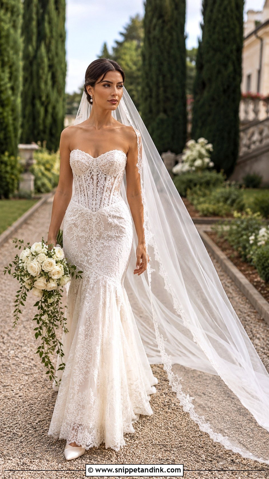 Margo Lace Basque Waist Wedding Dress - Snippet and Ink - 20 Grace Loves Lace Wedding Dress Ideas