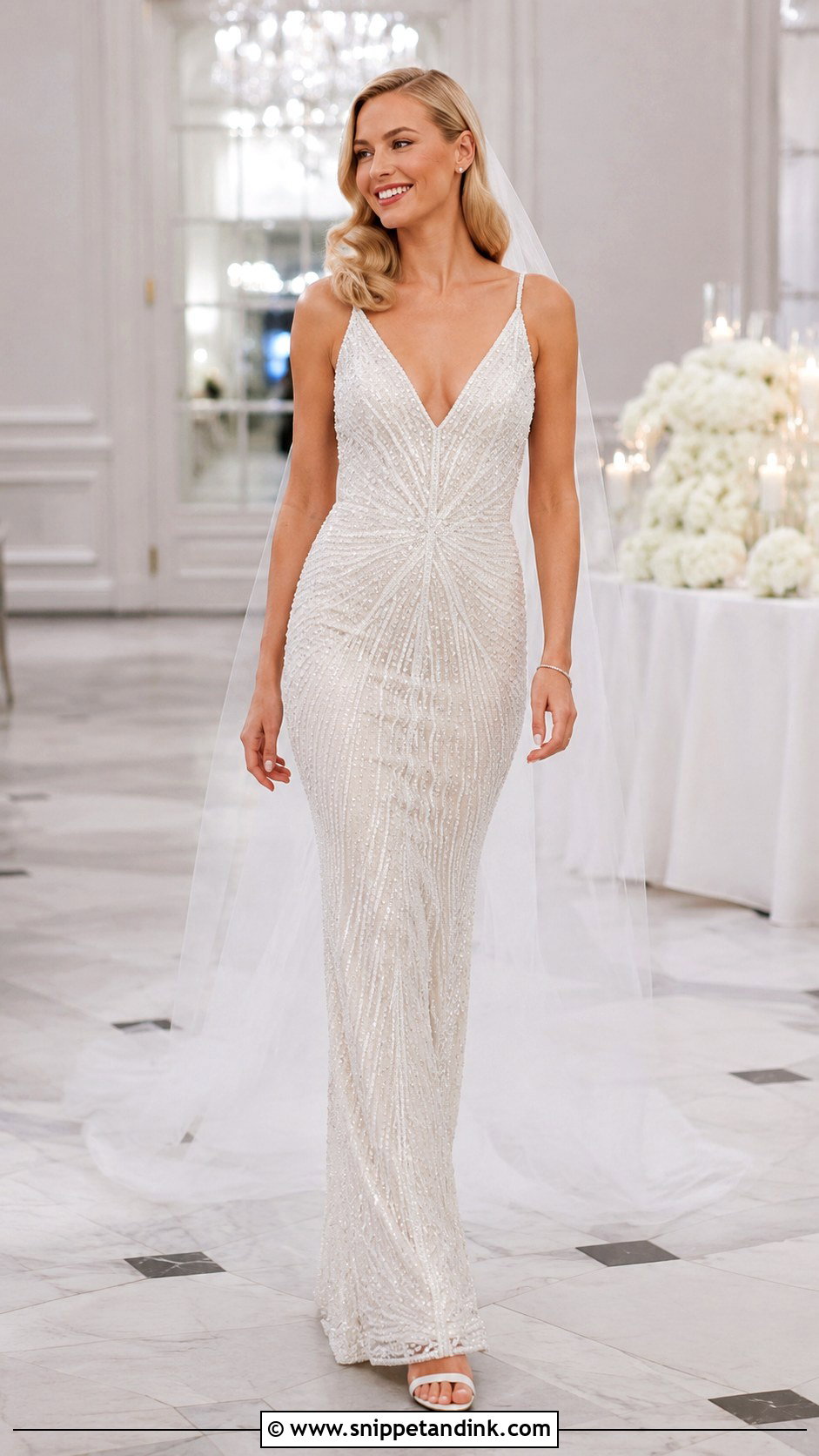 Margot Robbie Beaded Wedding Dress - Snippet and Ink - 20 Margot Robbie Wedding Dress Ideas