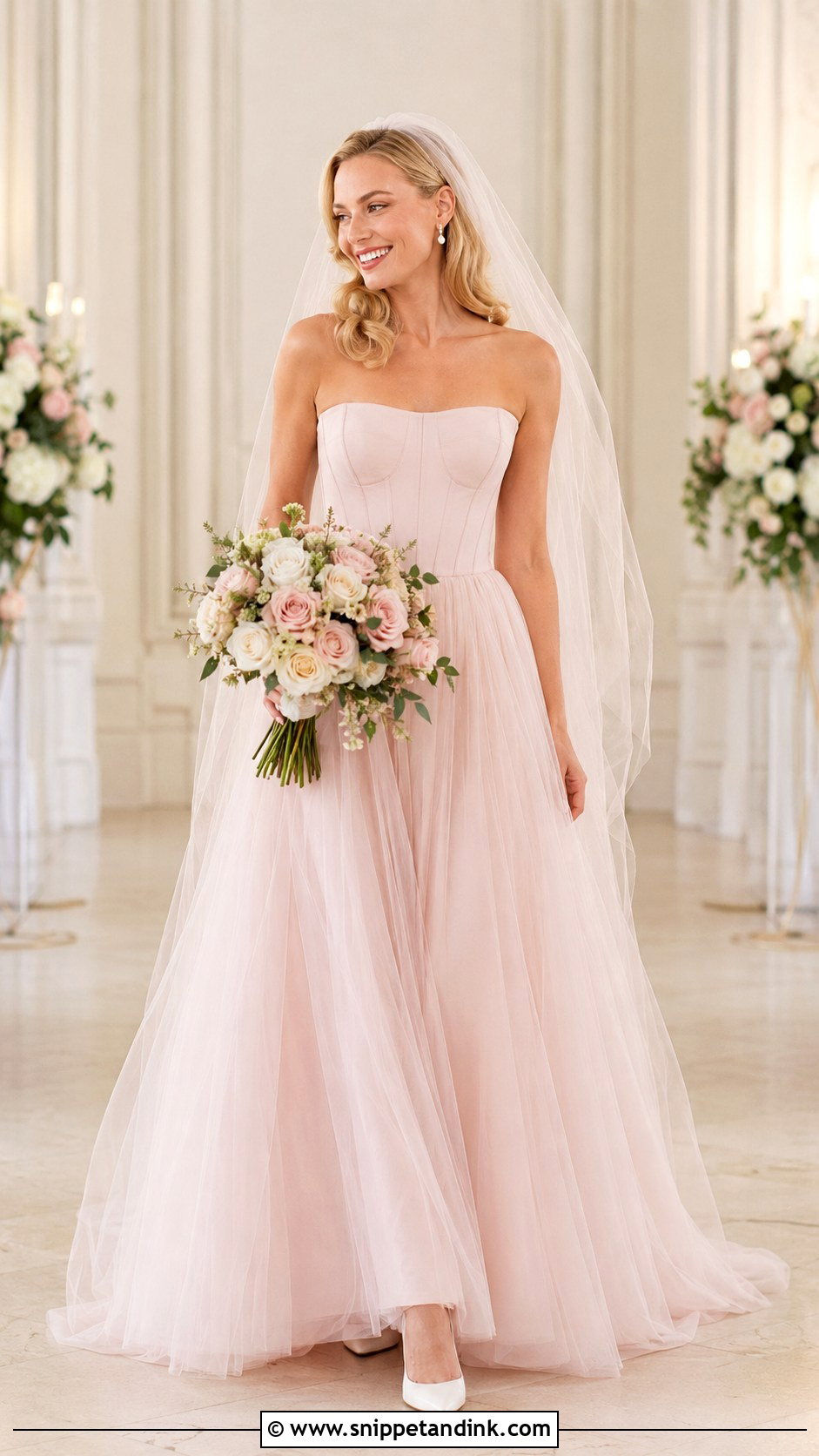 Margot Robbie Blush Pink Wedding Dress - Snippet and Ink - 20 Margot Robbie Wedding Dress Ideas