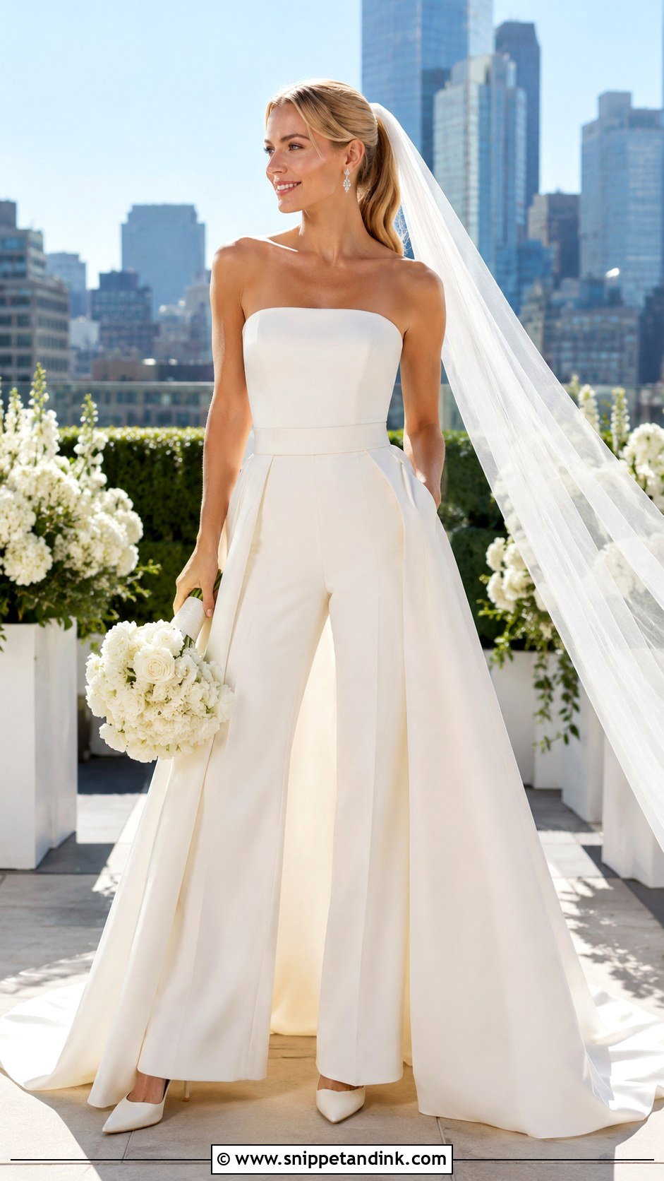 Margot Robbie Bridal Jumpsuit Wedding Look - Snippet and Ink - 20 Margot Robbie Wedding Dress Ideas