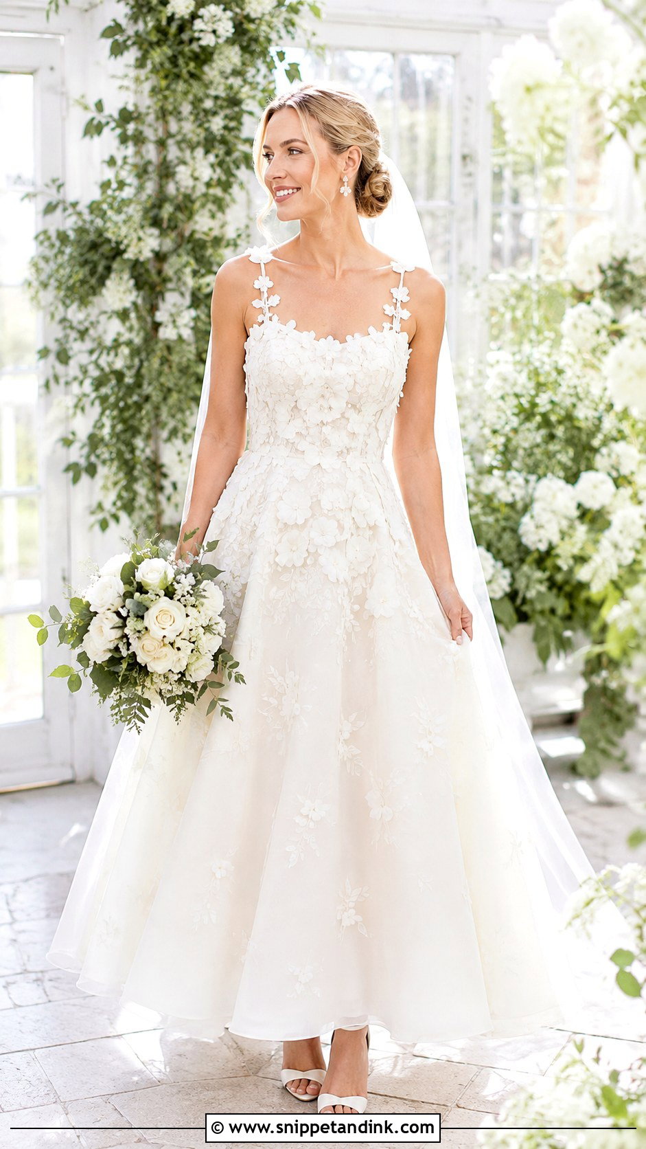Margot Robbie Floral Applique Wedding Dress - Snippet and Ink - 20 Margot Robbie Wedding Dress Ideas